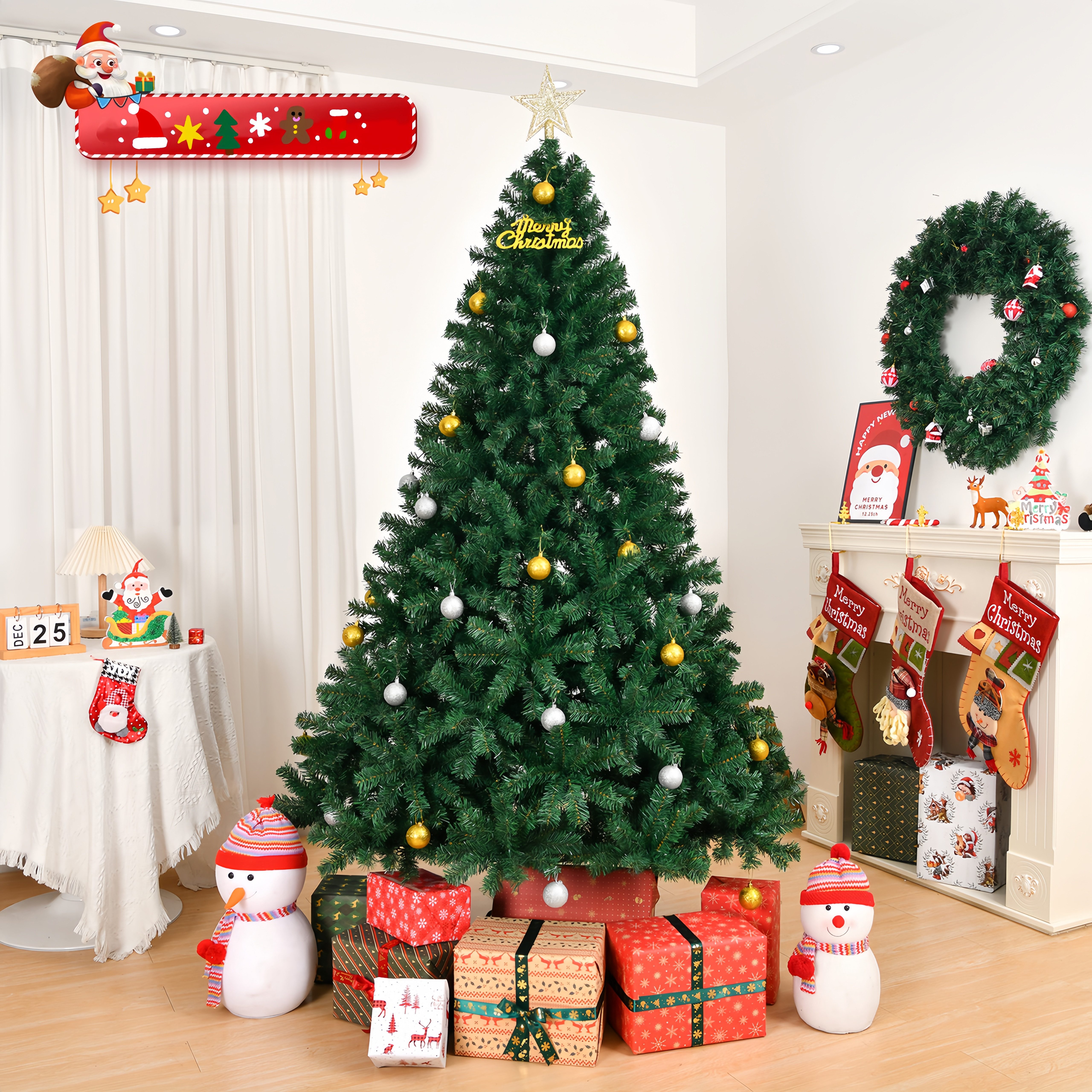 Künstlicher Weihnachtsbaum 230/350/650/850/1050/1100 Zweigspitzen & stabilem Metallständer