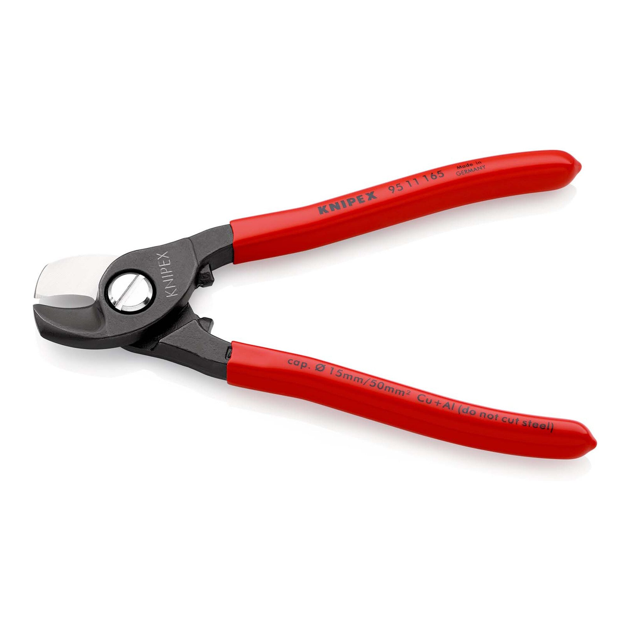 Knipex Kabelschere KNIPEX 95 11 165 Kabelschere mit Kunststoff überzogen brüniert 165 mm