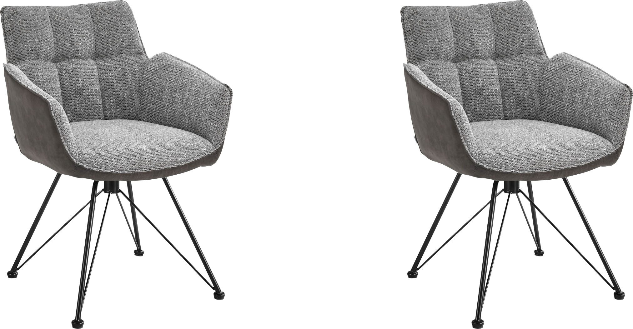 set one by Musterring Esszimmerstuhl Frisco-B (Set, 2 St), Bezug innen Chenille und außen Microfaser, Design-Gestell schwarz