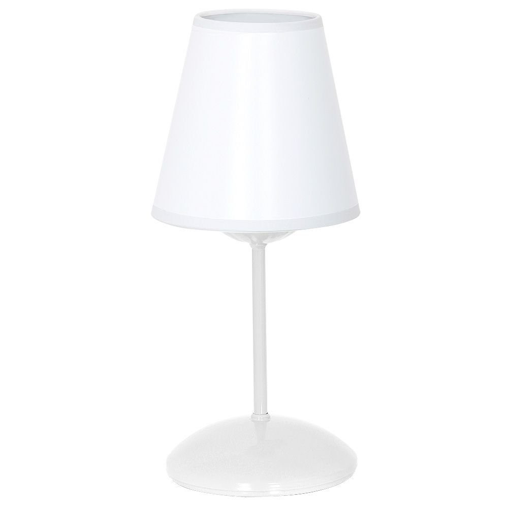 Licht-Erlebnisse Nachttischlampe NIGHT, ohne Leuchtmittel, Tischlampe E14 34 cm Weiß Stoff Metall Beleuchtung