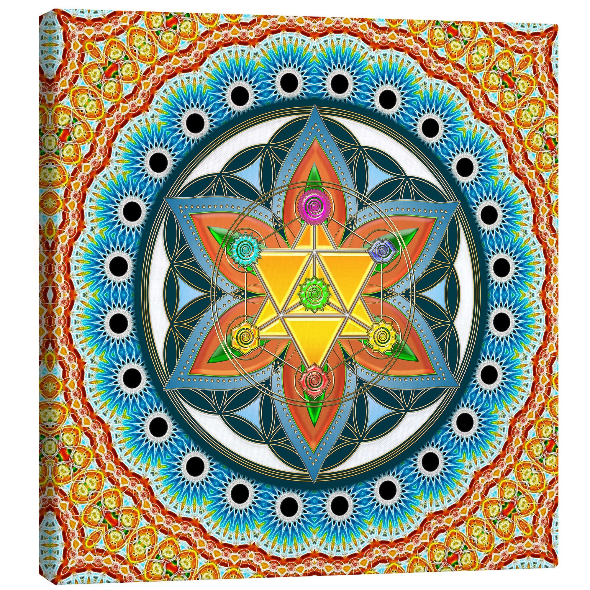 Posterlounge Wandbild Merkaba - Blume des Lebens, Heilige Geometrie, Chakren, Lava Lova, erhältlich als Poster, Leinwandbild, Wandsticker oder Acrylglasbild