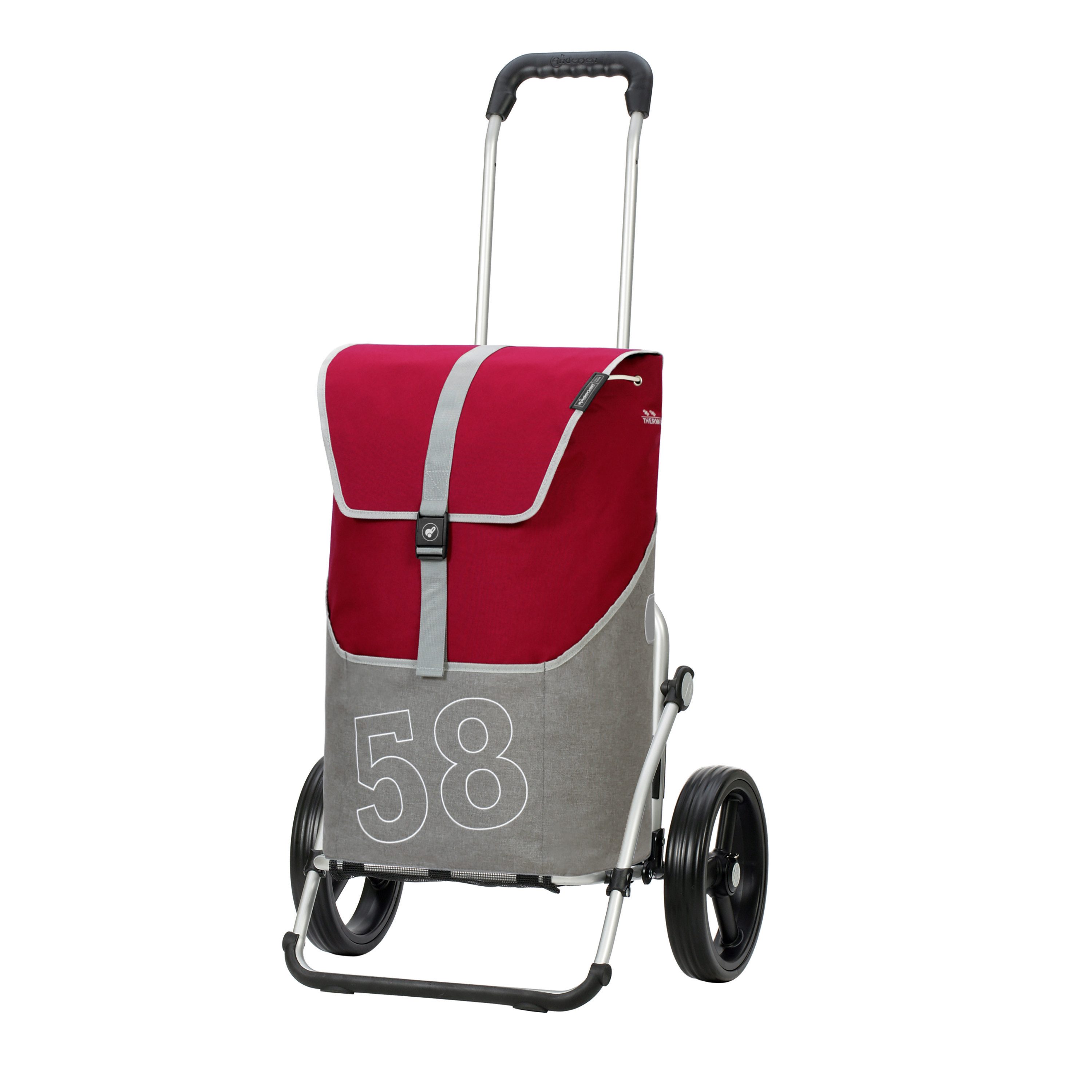 Andersen Einkaufstrolley Royal Shopper Filip rot, Thermofach 16 Liter, klappbar, belastbar bis 50kg, wasserabweisend