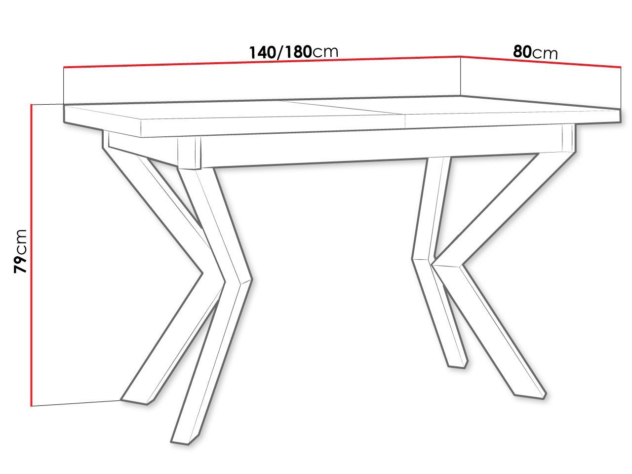 Ikon 80x140/180 cm Esstisch mit Ausziehbarer IV, Einlegeplatte, MIRJAN24