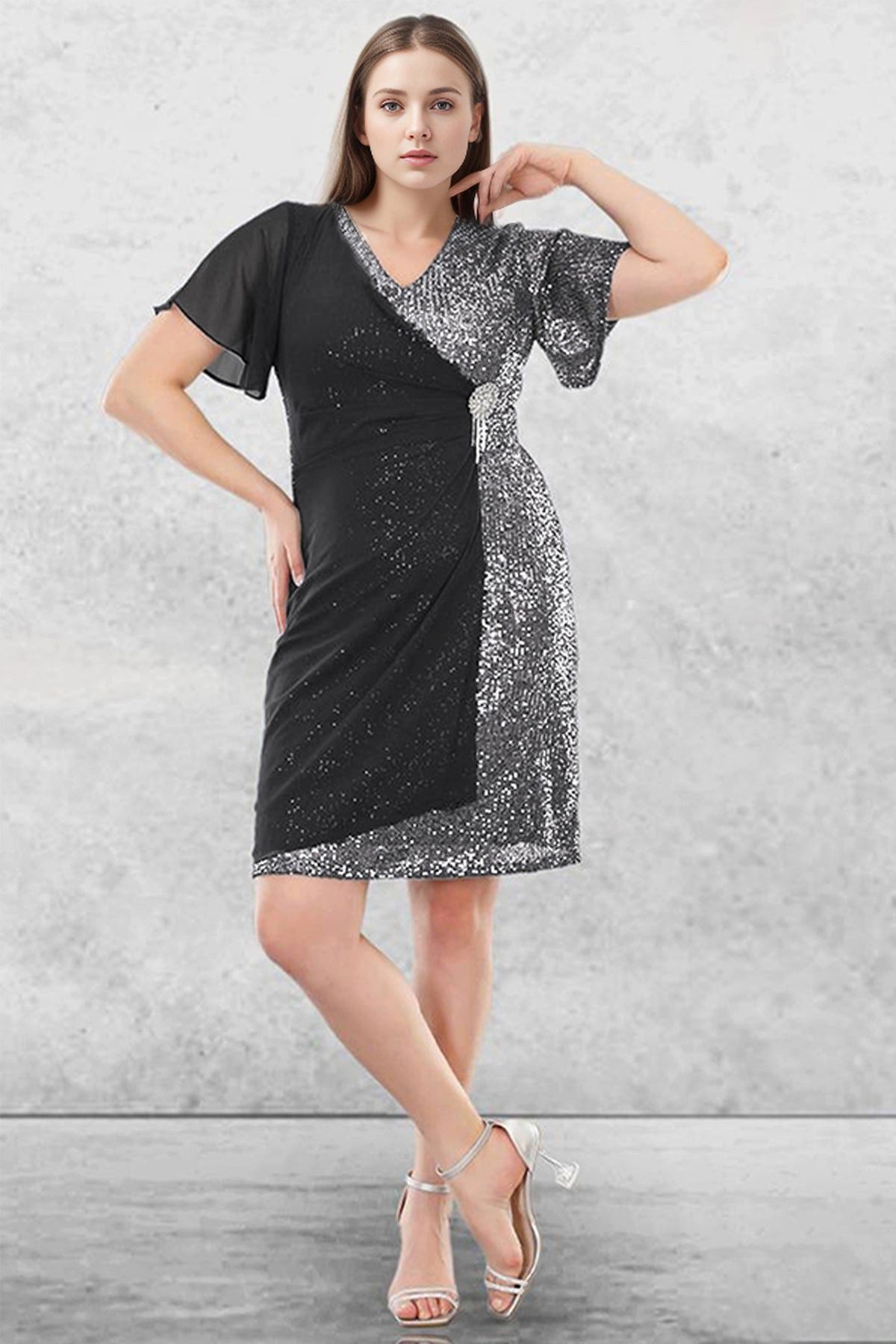 Modabout Abendkleid Damen Midikleid Hochzeit Kleid für große Größen - NELB1 günstig online kaufen