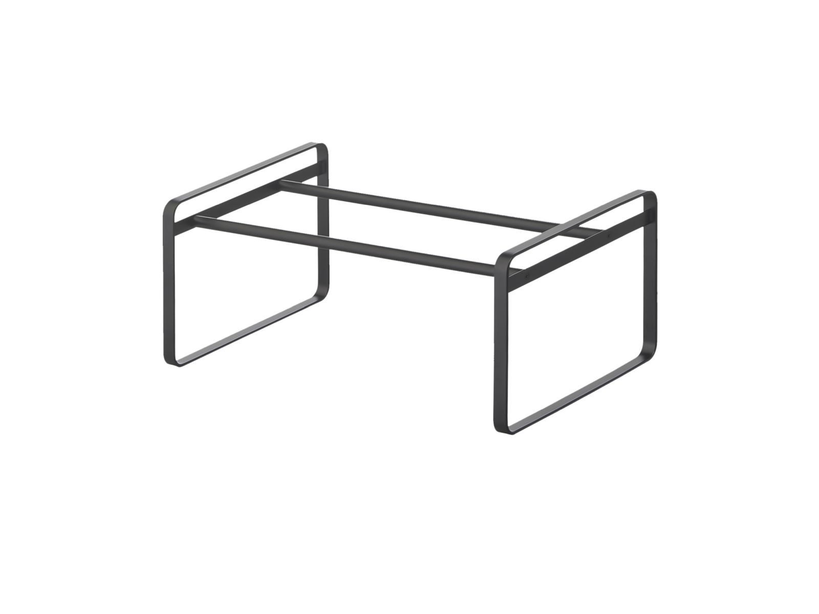 Yamazaki Schuhregal Frame Schuhständer Metall ausziehbar platzsparend stapelbar, Schuhständer, platzsparend, Schuhablage, ausziehbar von 40 bis 70cm, erweiterbar, schwarz