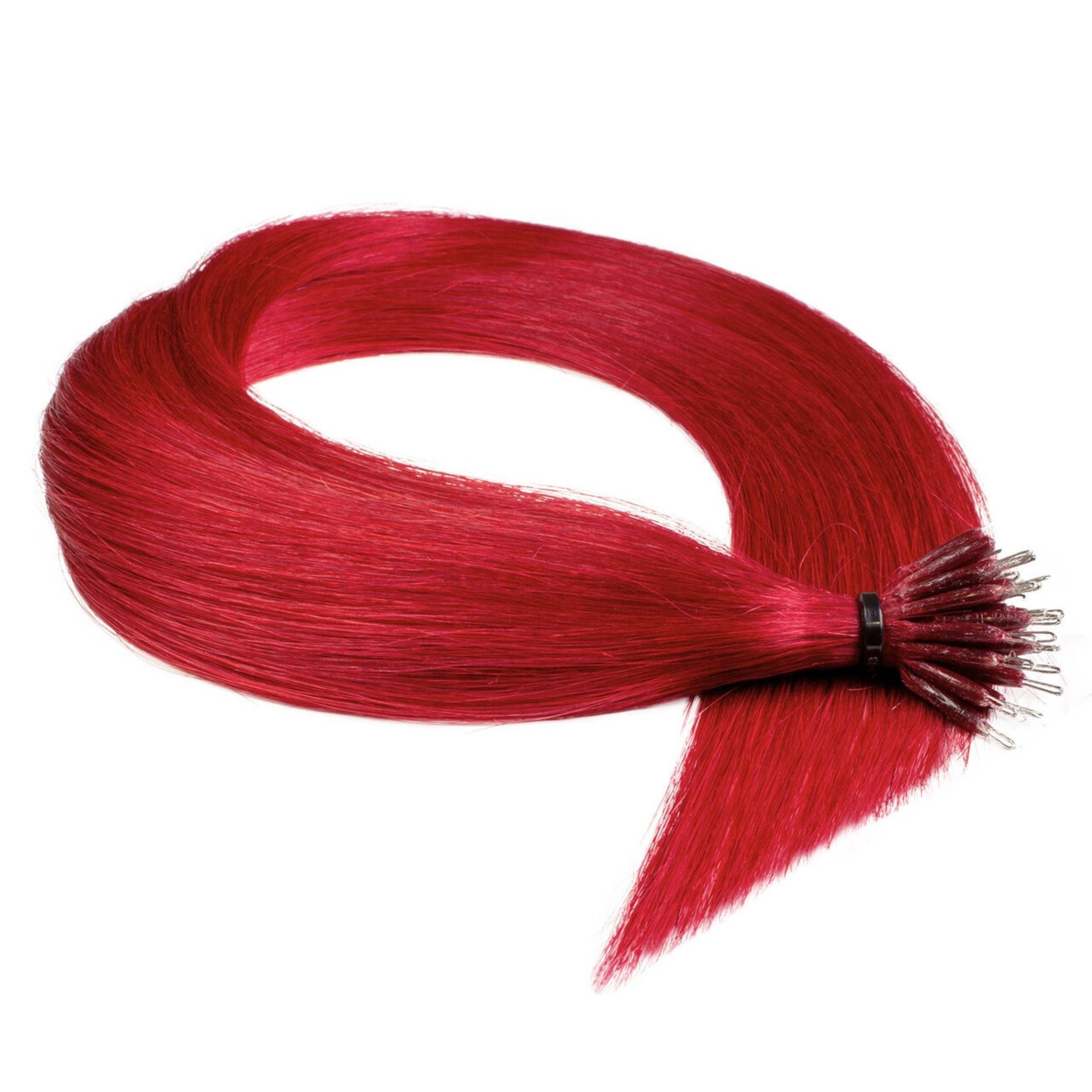 hair2heart Echthaar-Extension Premium Nanoring Extensions #0/44 Rot-Intensiv 50cm