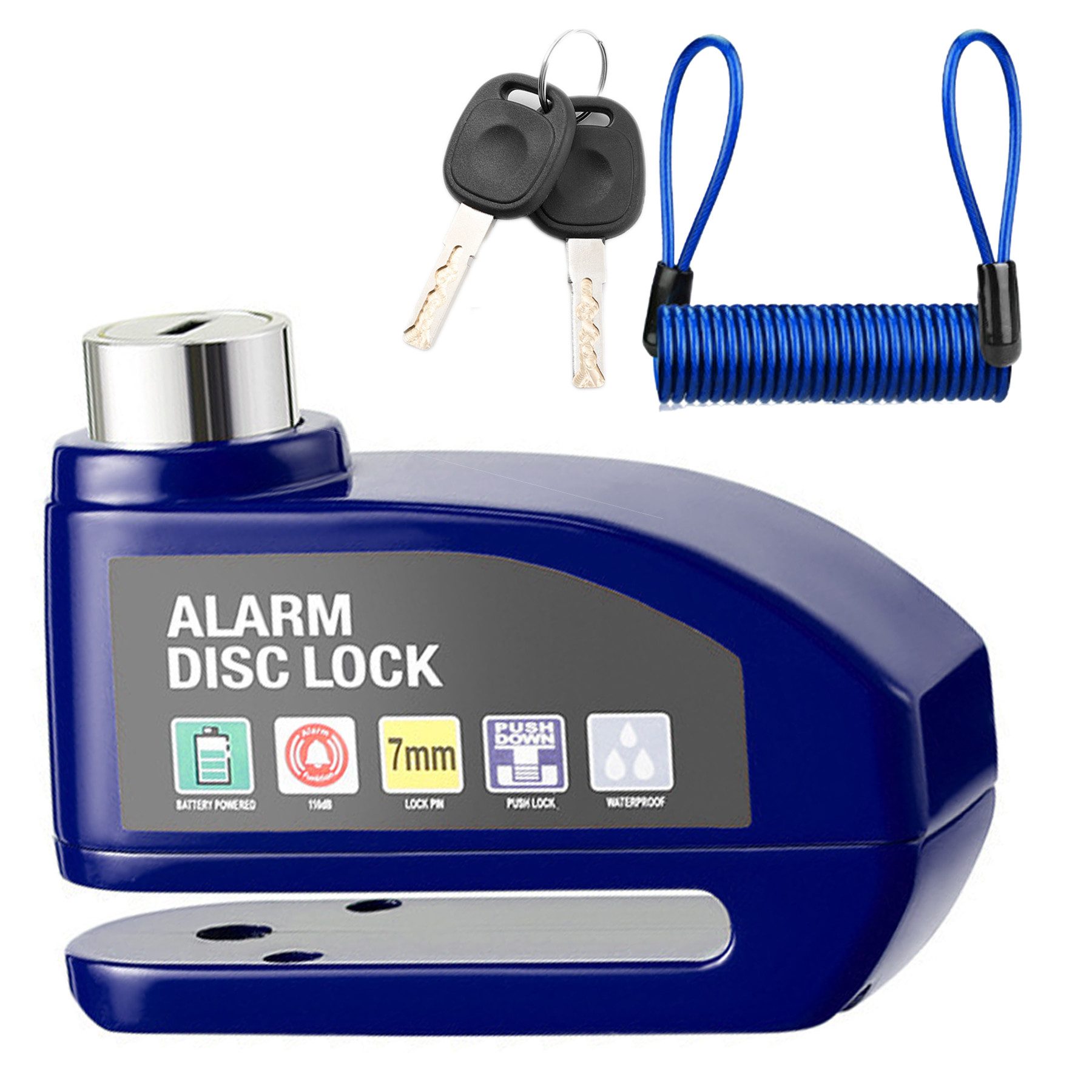 Rahmenschloss Bremsscheibenschloss, Motorrad Schloss mit Alarm (110 dB)