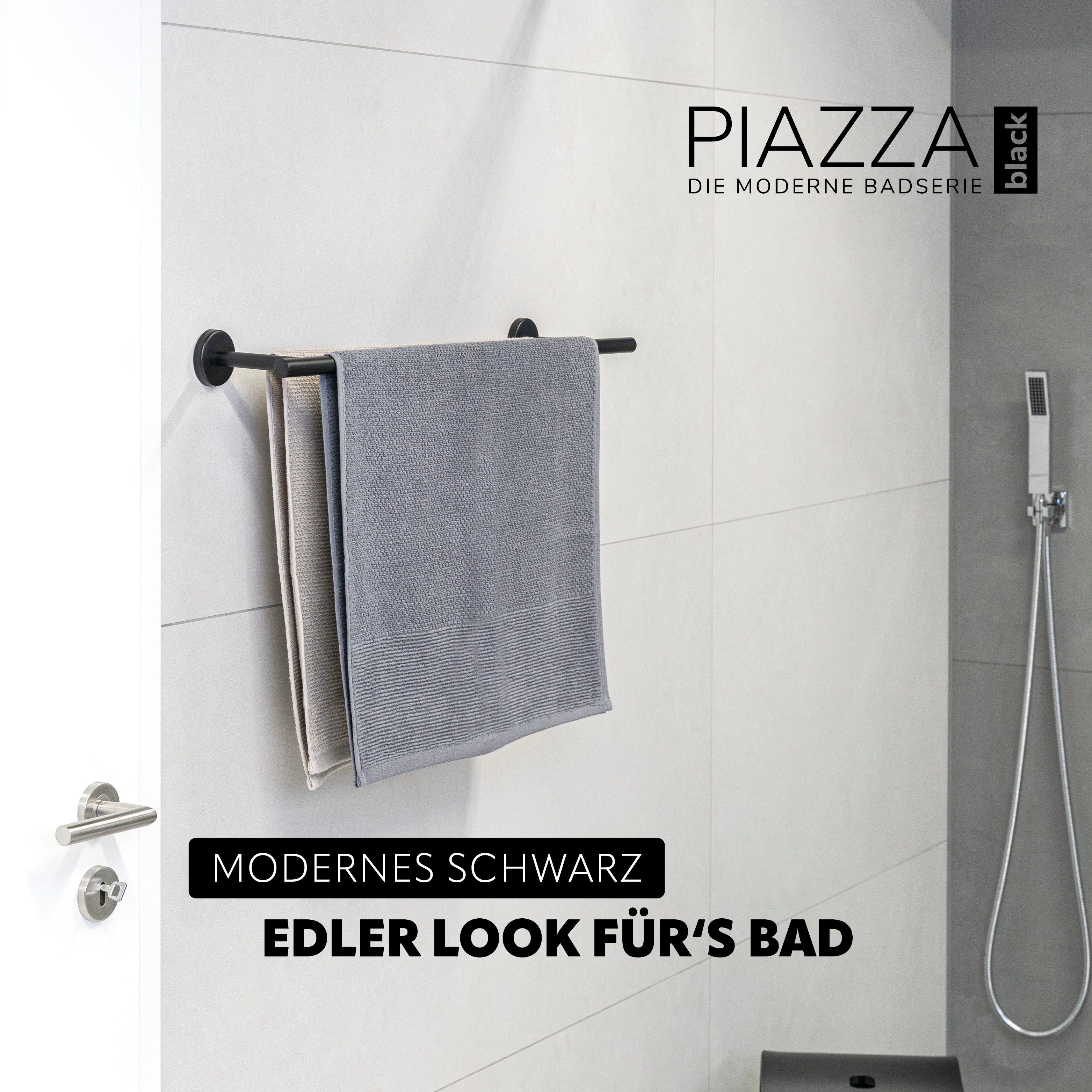 bremermann Doppelhandtuchhalter Bad-Serie PIAZZA BLACK - inkl. Klebeset, au günstig online kaufen