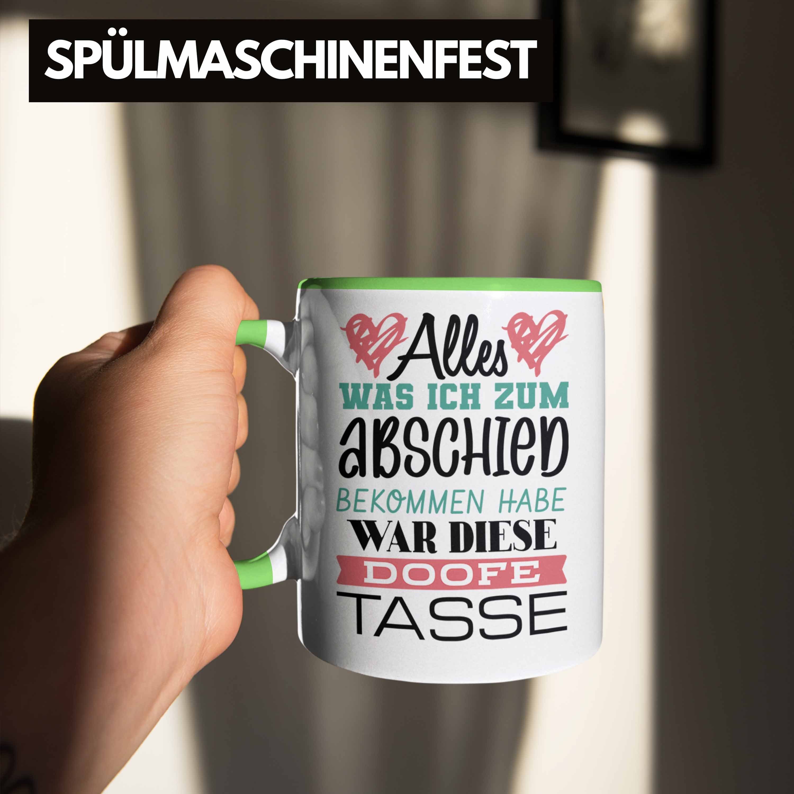 Trendation Tasse Trendation - Abschied Geschenk Abschied Alles Zum Grün Kollegin Job Habe Jobwechsel Ich Abschiedsgeschenk Kollege Was Tasse Neuer Bekommen