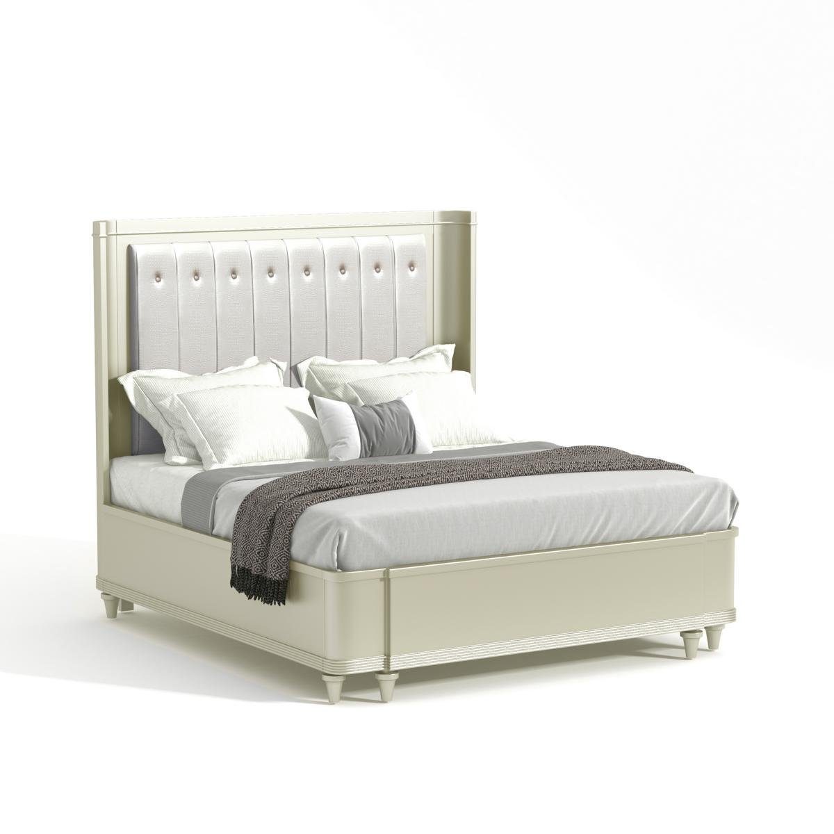 JVmoebel Bett, Polster Design Luxus Bett 180 x 200cm Stoff Betten Leder | Bettgestelle