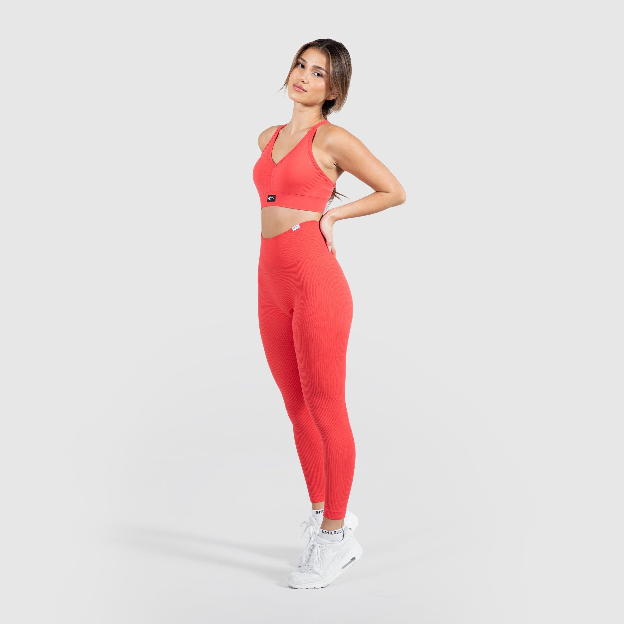 Smilodox Leggings Amaze Ripp - Rot