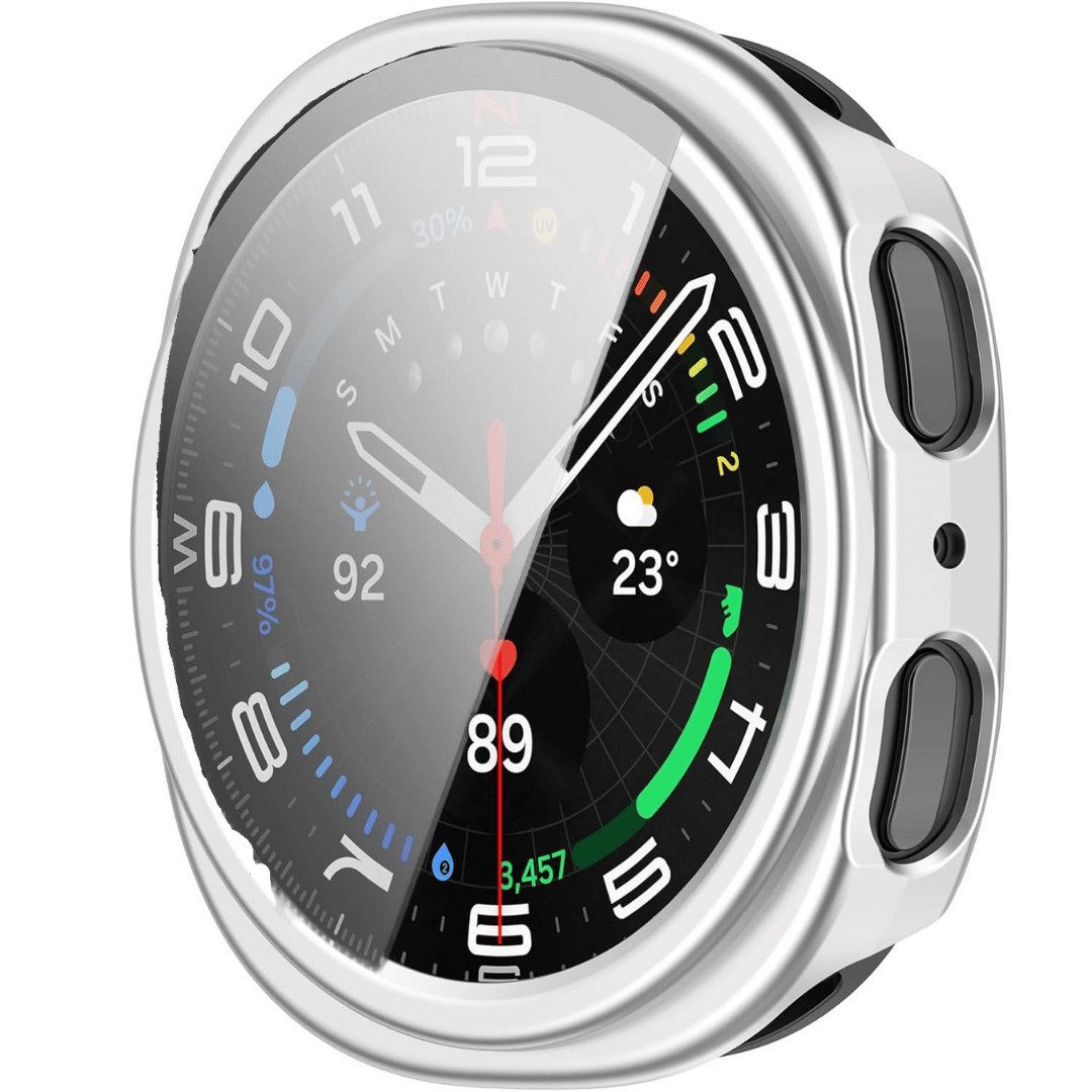 SmartUP Smartwatch-Hülle für Samsung Galaxy Watch 8 40mm / 44mm Schutzglas Display Case Tasche, kompletter Rundumschutz