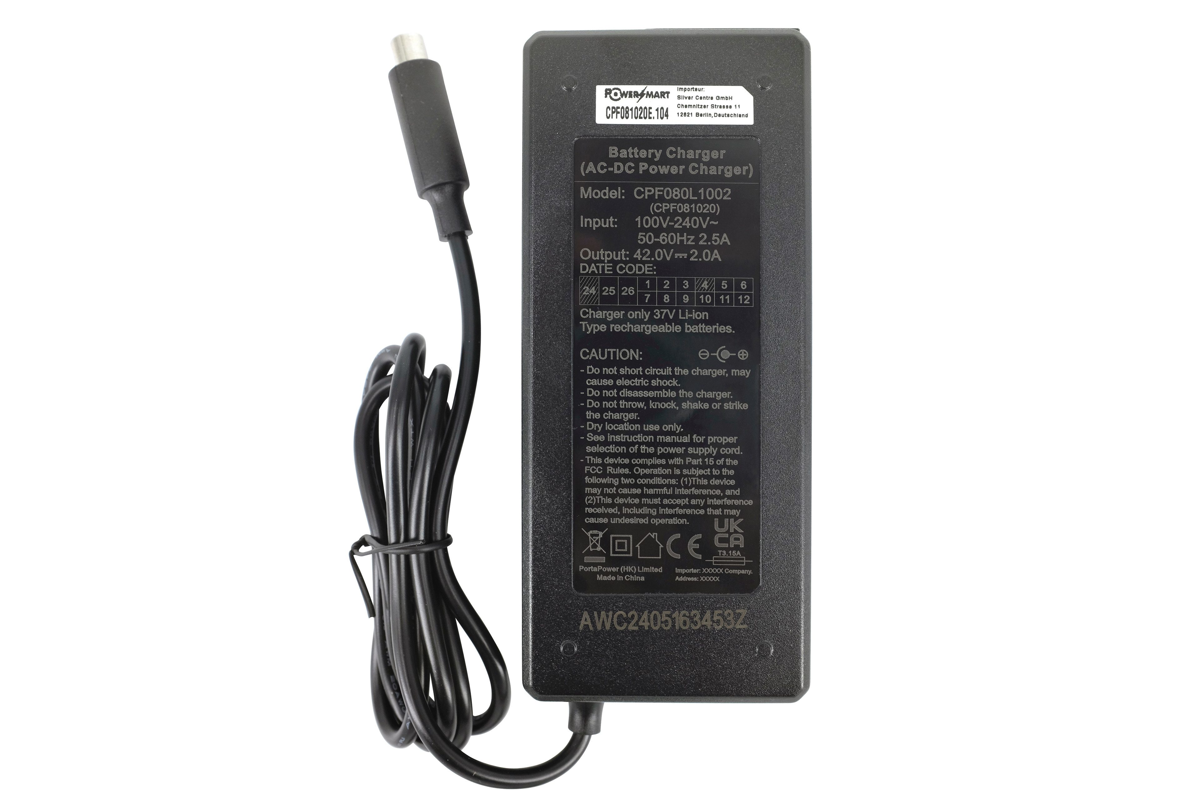 PowerSmart Batterie-Ladegerät (42V 2A für Xiaomi Electric Scooter 6) – Bild 2 von 4