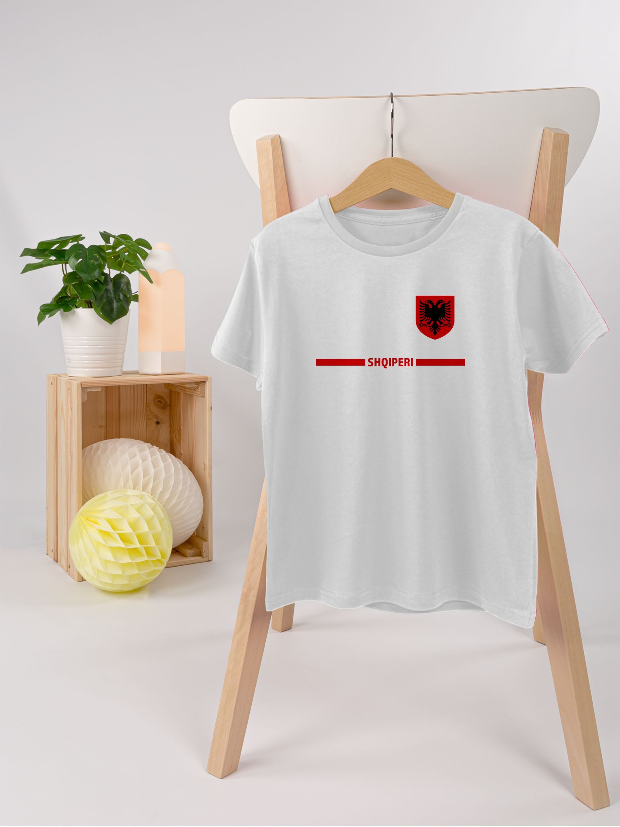 Shirtracer T-Shirt Albanien Trikot Wappen, Shqipëri mit Stolz, Albanisches Fan-Motiv (1-tlg) 2026 Fussball WM Fanartikel