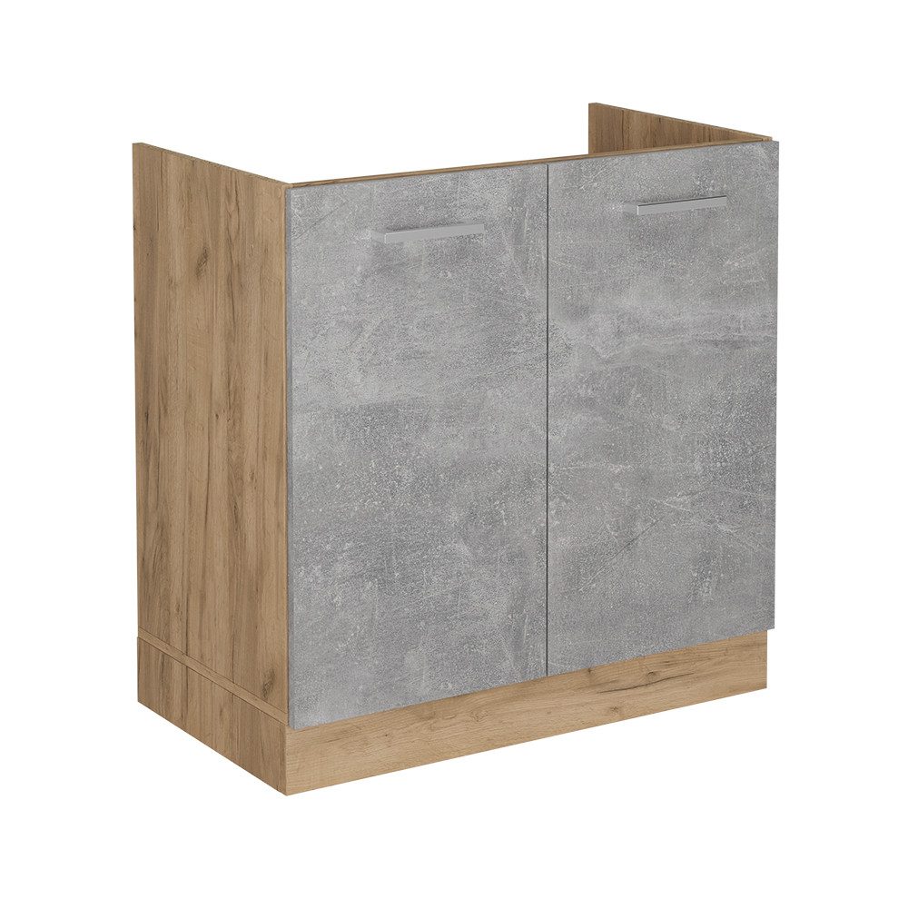 Vicco Unterschrank R-Line, Beton/Goldkraft Eiche, 80 cm ohne Arbeitsplatte (1-St)