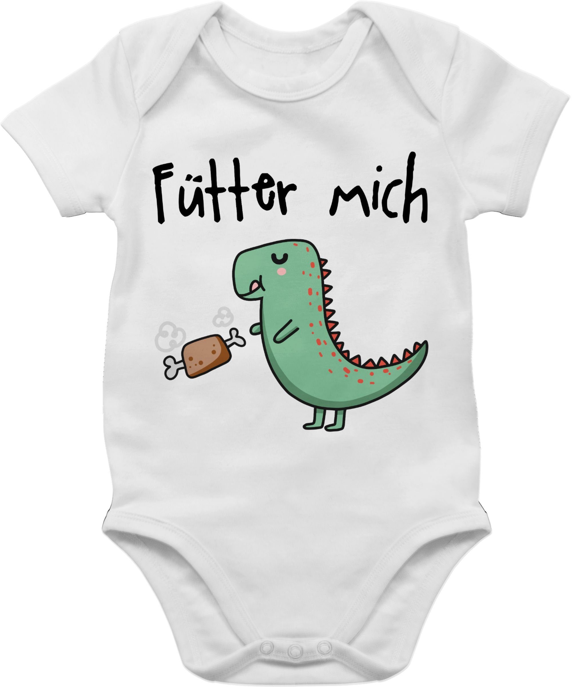 Shirtracer Shirtbody Fütter mich Strampler Baby Mädchen & Junge 2 Weiß