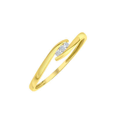 Diamonds by Ellen K. Fingerring 375 Gelbgold mit Diamant