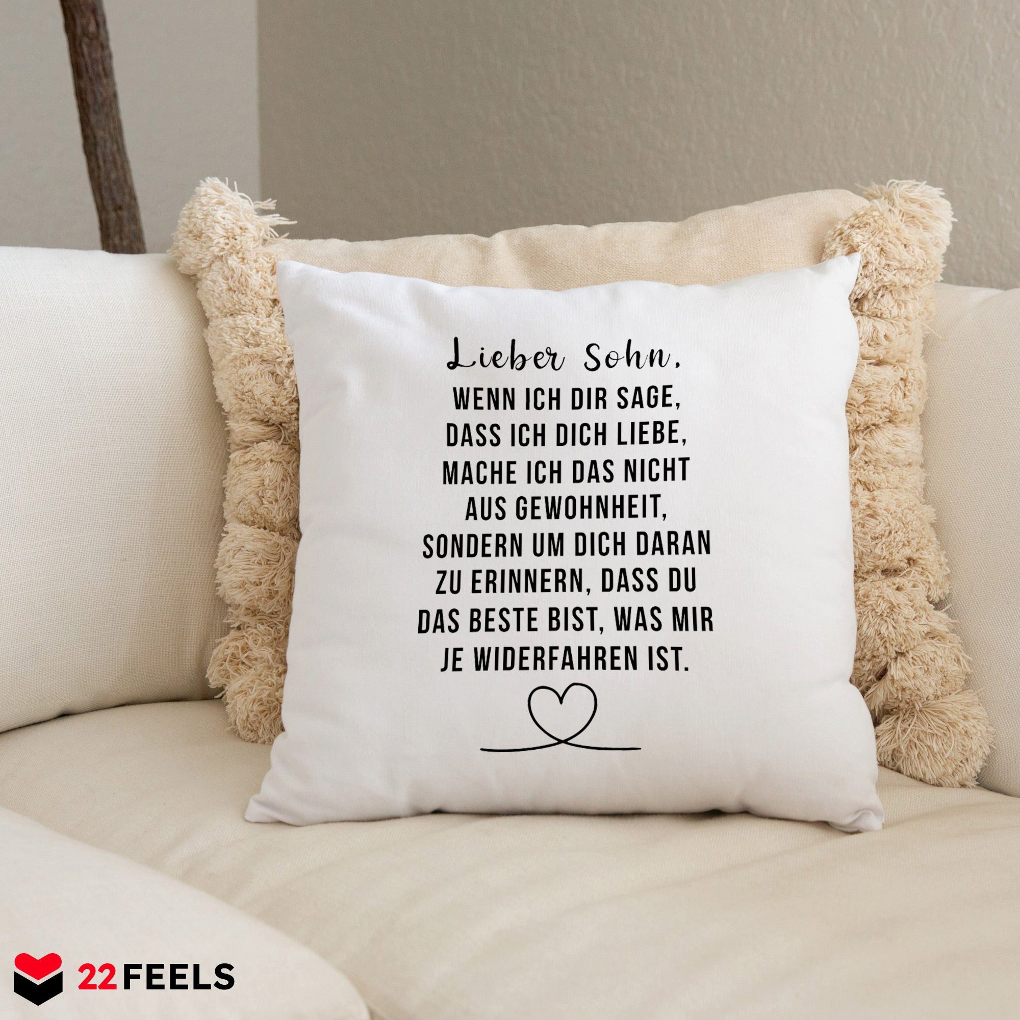22Feels Dekokissen Sohn Geschenk 18. Geburtstag Weihnachten Abitur Matura Jungs Männer, Deko mit Persönlichkeit