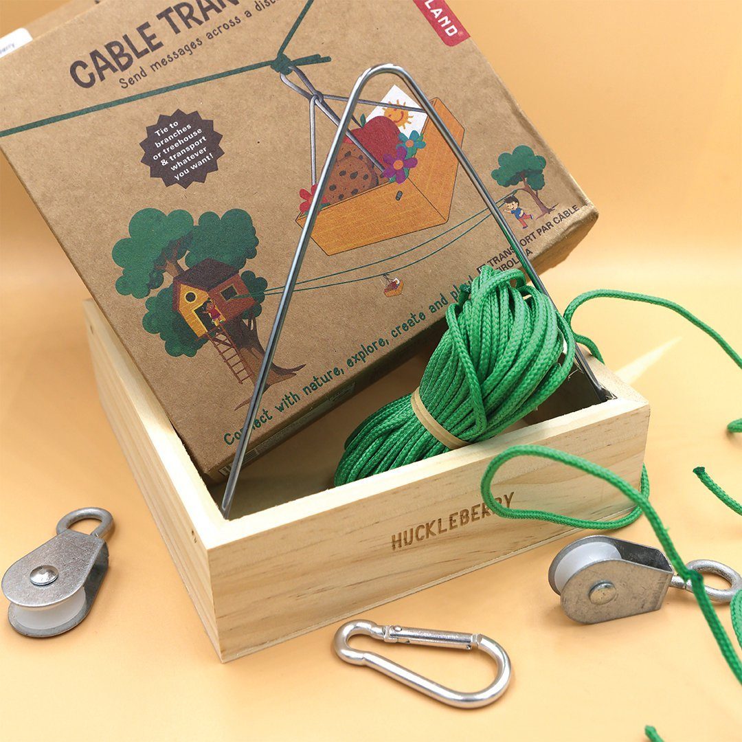 Kikkerland Doppelschaukel Huckleberry Seilbahn Kabel Transport Flaschenzug günstig online kaufen