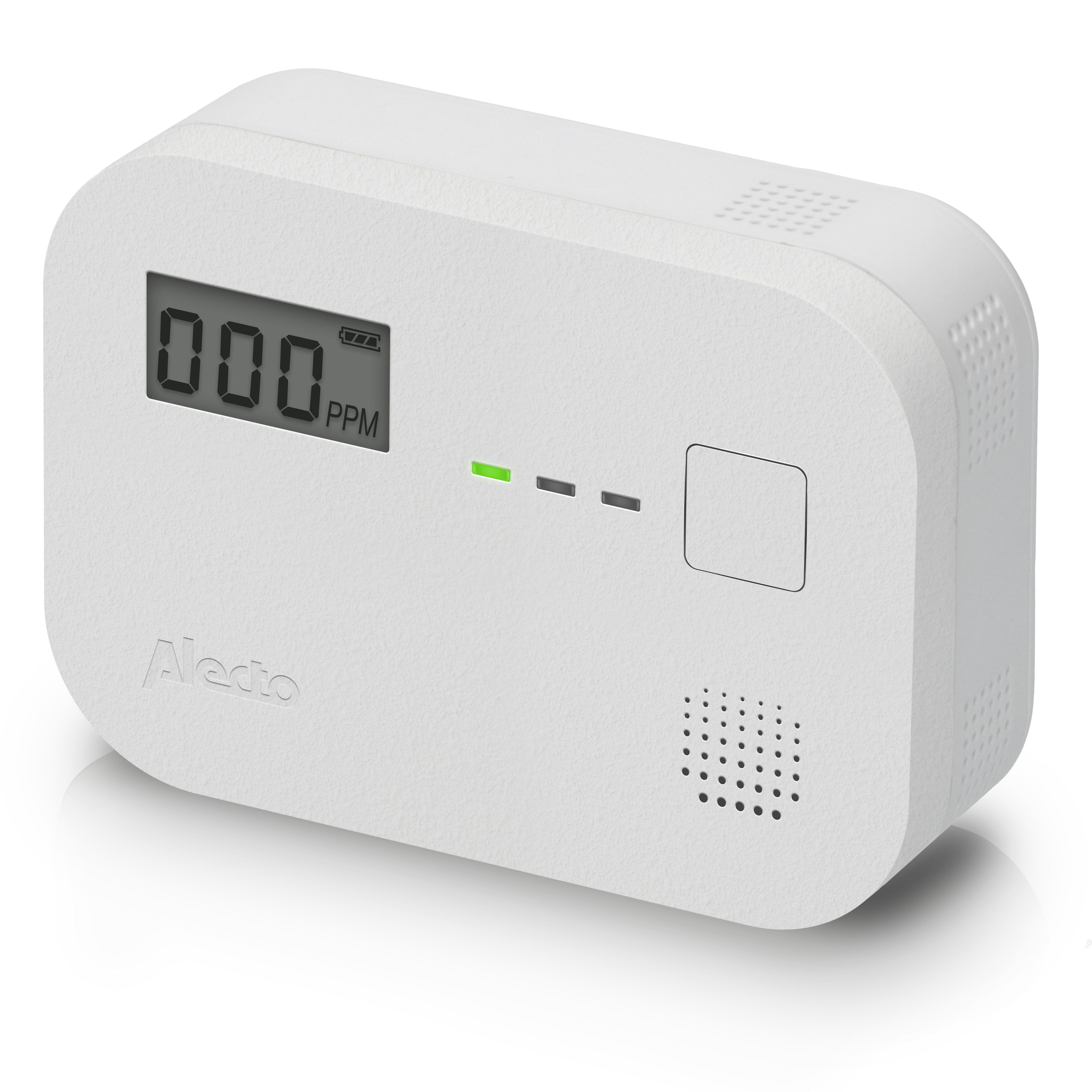 Alecto COA3920 CO-Melder (LED-Display, CO-Melder, 10 Jahre Sensor, Display, Wandstruktur-Design)