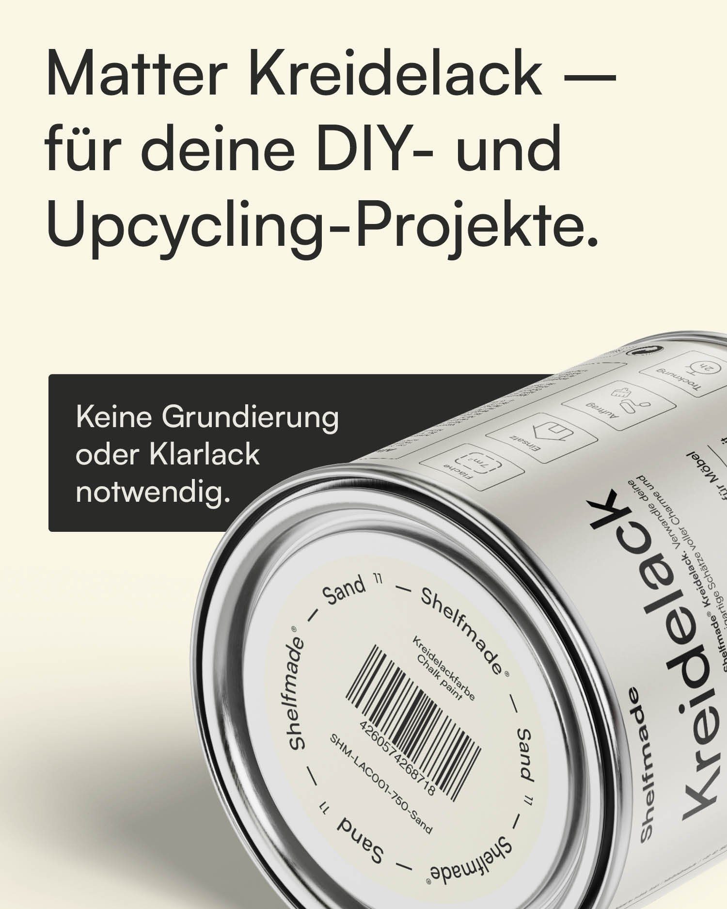 shelfmade Kreidefarbe Kreidefarbe Möbel Shabby Chic Holzlack DIY - Chalk Paint matter Look