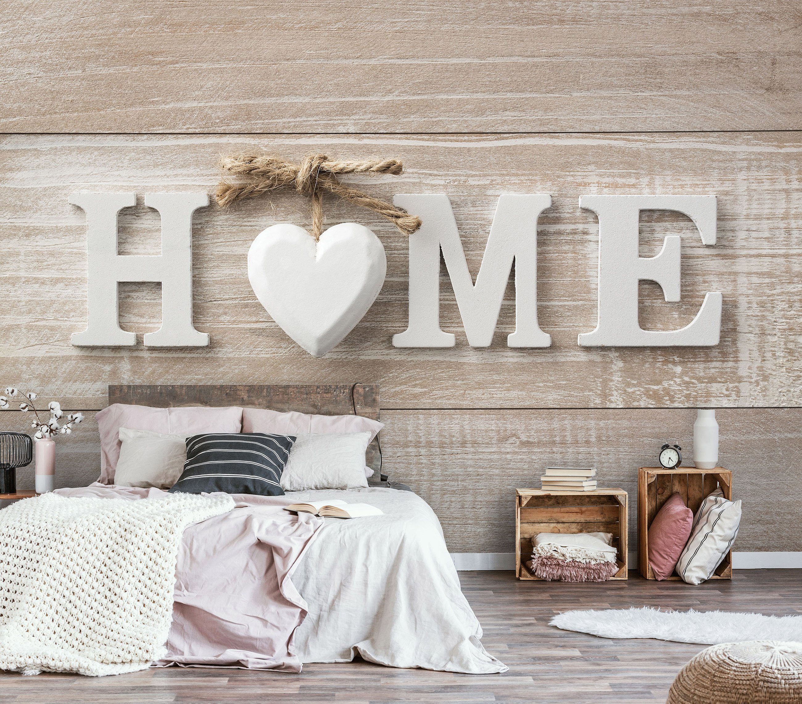 Wallarena Fototapete Bretter HOME Imitation Holz Holzoptik Wohnzimmer Schla günstig online kaufen