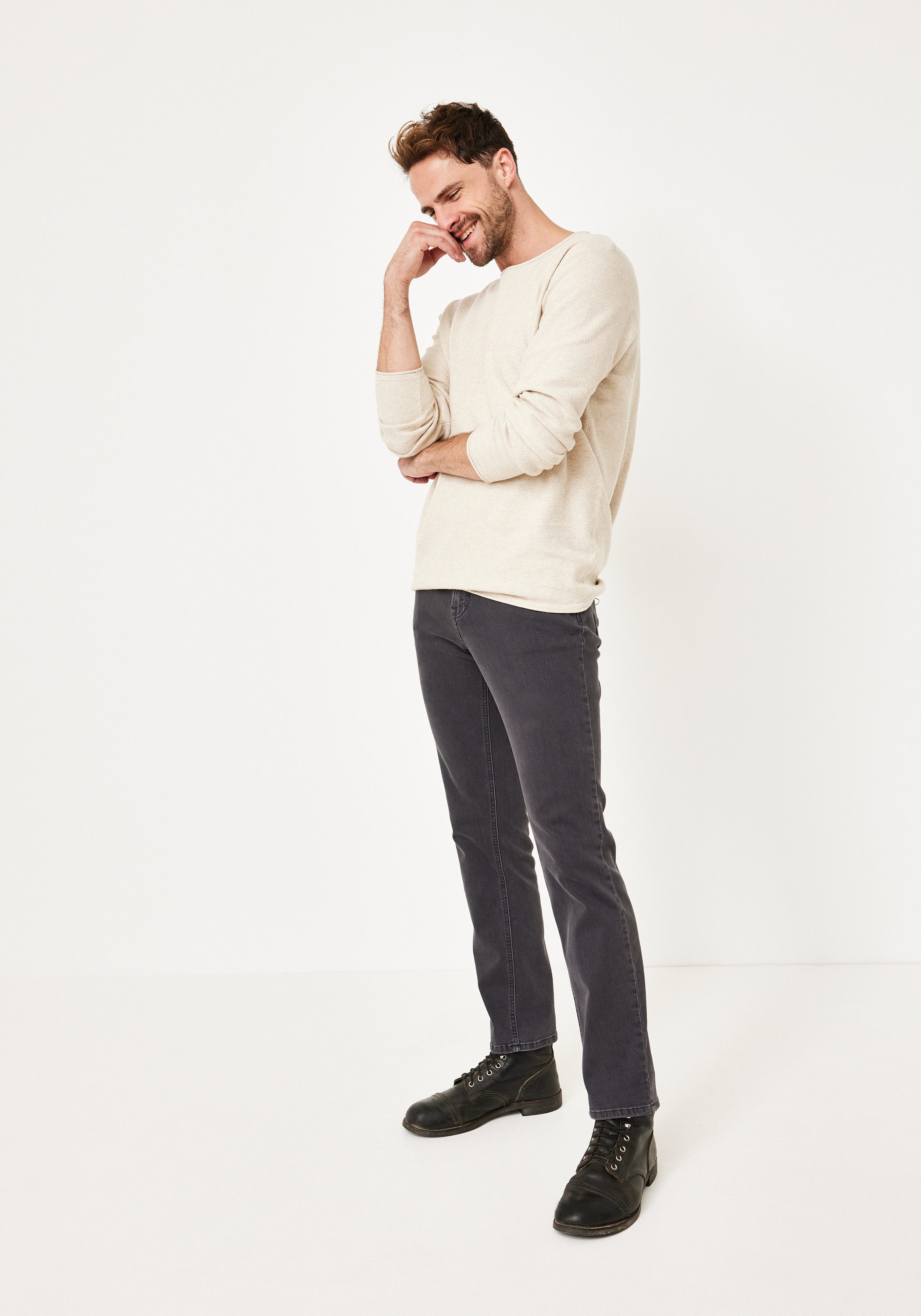 Paddock's Slim-fit-Jeans PIPE Graue Jeans mit Stretch