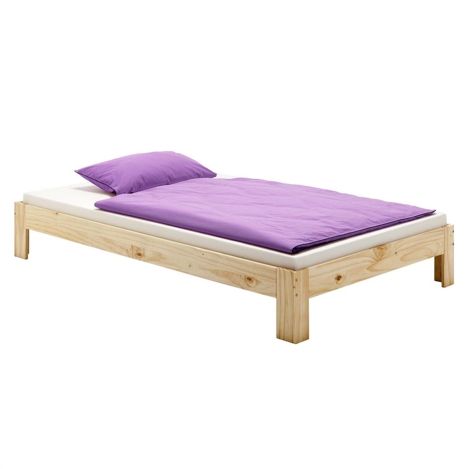 IDIMEX Futonbett THOMAS, Futonbett Bettgestell Einzelbett Doppelbett Kiefer massiv natur 90x200