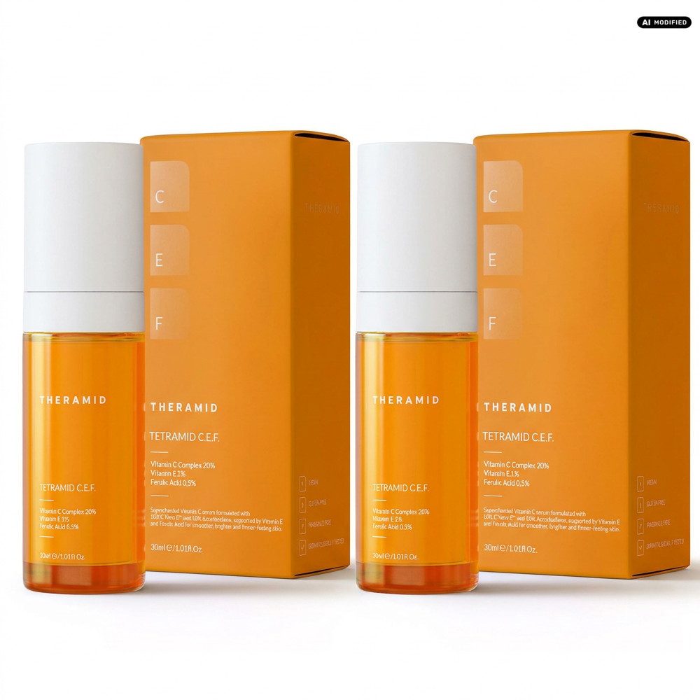 NICHE BEAUTY LAB Gesichtsserum Niche Beauty Lab Theramid Tetramid C.E.F. 2er Set, 1-tlg., Value Pack mit 2x Vitamin-C-Serum für antioxidative Gesichtspflege