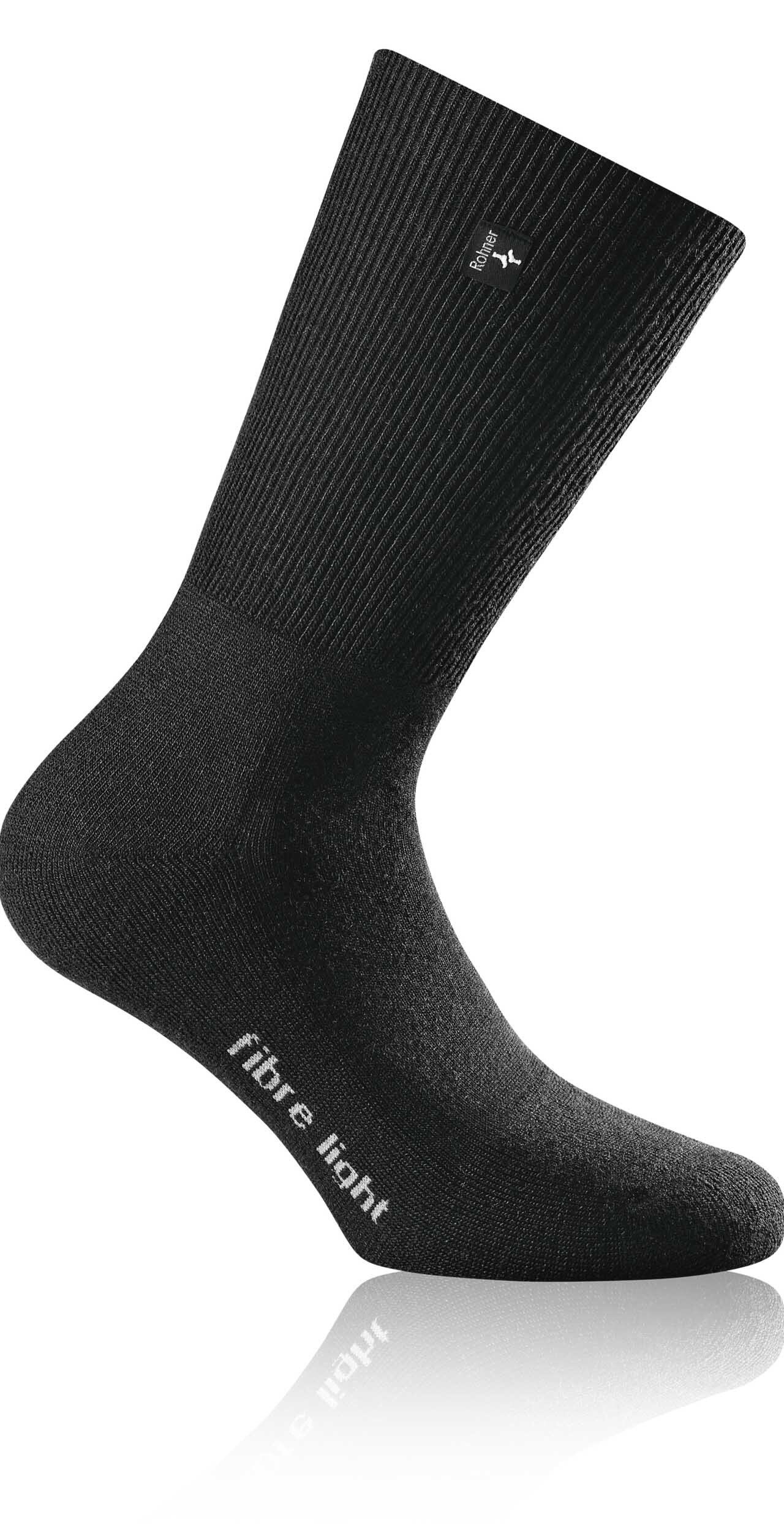 Rohner Socks Sportsocken Unisex Trekking Socken - fibre light supeR Schwarz