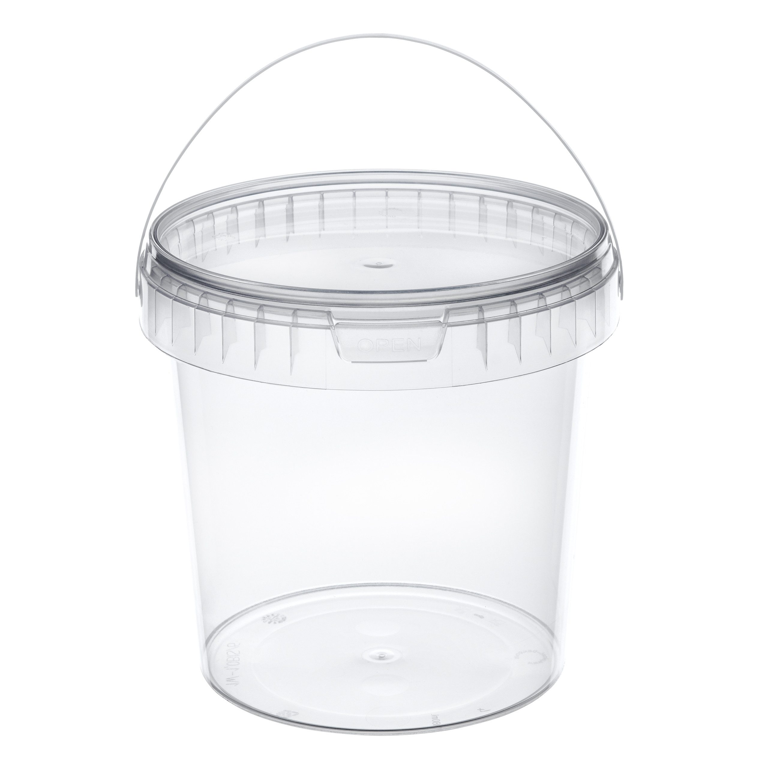 Garronda Putzeimer Eimer mit Deckel Transparent GD-0072, (1-tlg), für Lebensmittel und Chemikalien