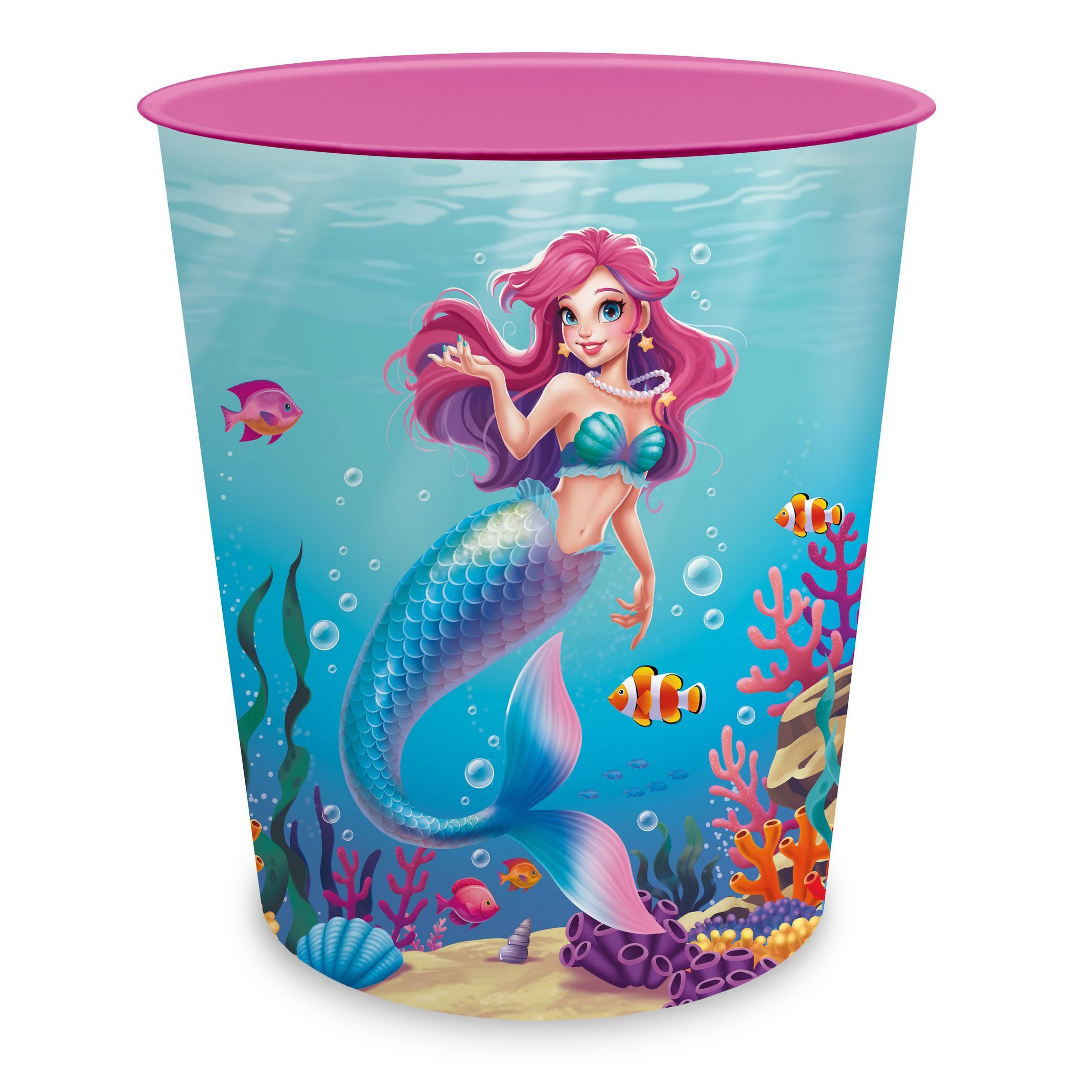 itenga Papierkorb itenga Papierkorb für Kinder - Motiv Meerjungfrau - AQUA DREAMS - ca.
