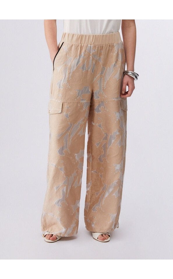 Liu Jo Stoffhose PANTTS TPOTF LUNGO - Damen Stoffhose - Palazzo Hose - Cargo Hose - Wei