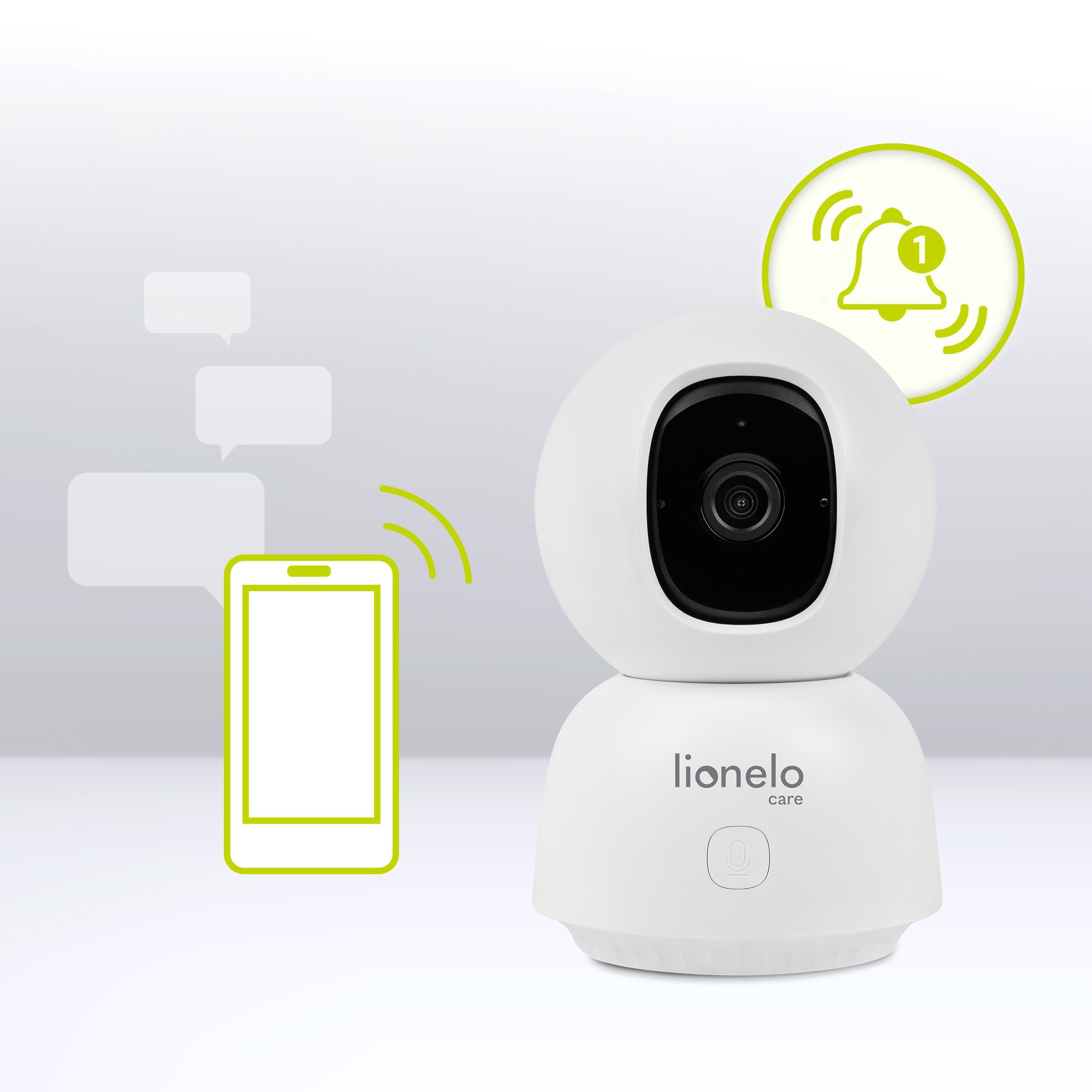 lionelo Video Baby Monitor BABYLINE VIEW, Set, Rotating Camera with Smartphone View/Motion Detection