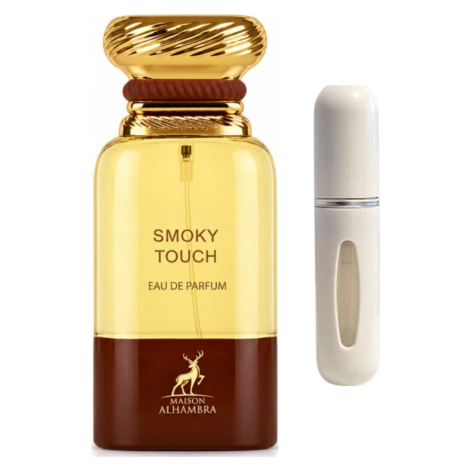 Maison Alhambra Duft-Set Smoky Touch EDP – Orientalisch Ledrig + Parfümzerstäuber (leer)