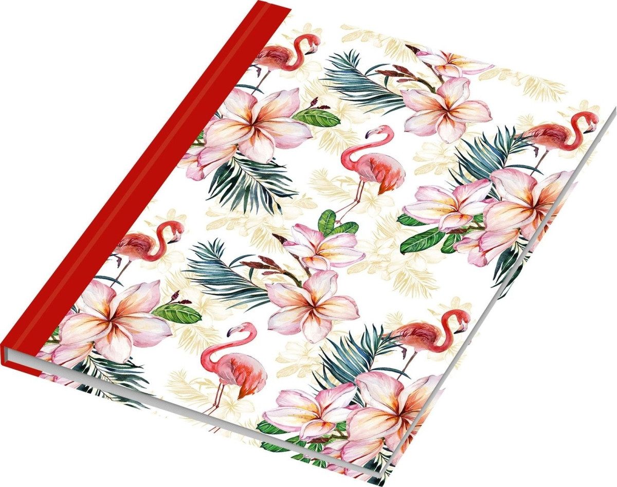 Notizbuch Notizbuch A5 Flamingo rot dotted 96 Blatt.