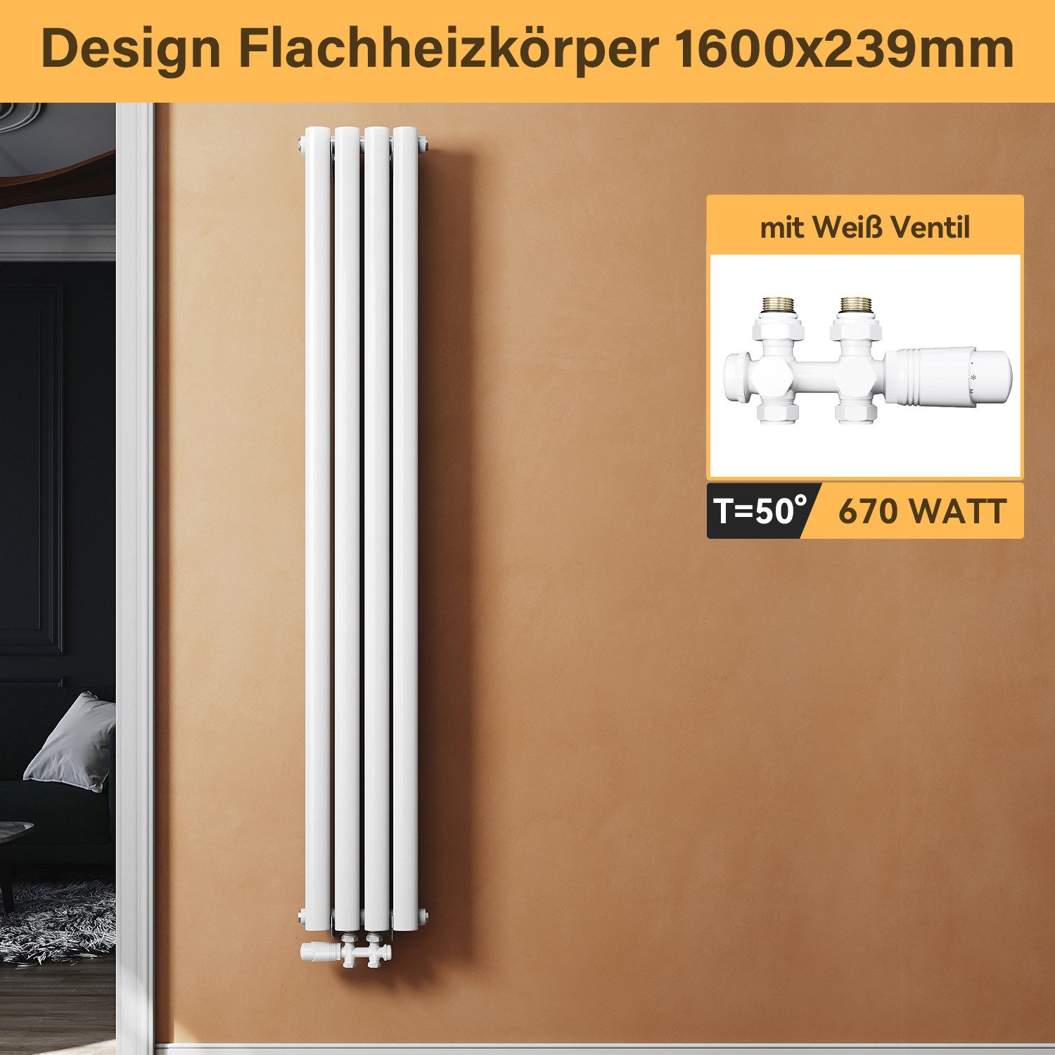 SONNI Badheizkörper Heizkörper Design Röhren Heizung modern, Weiß günstig online kaufen