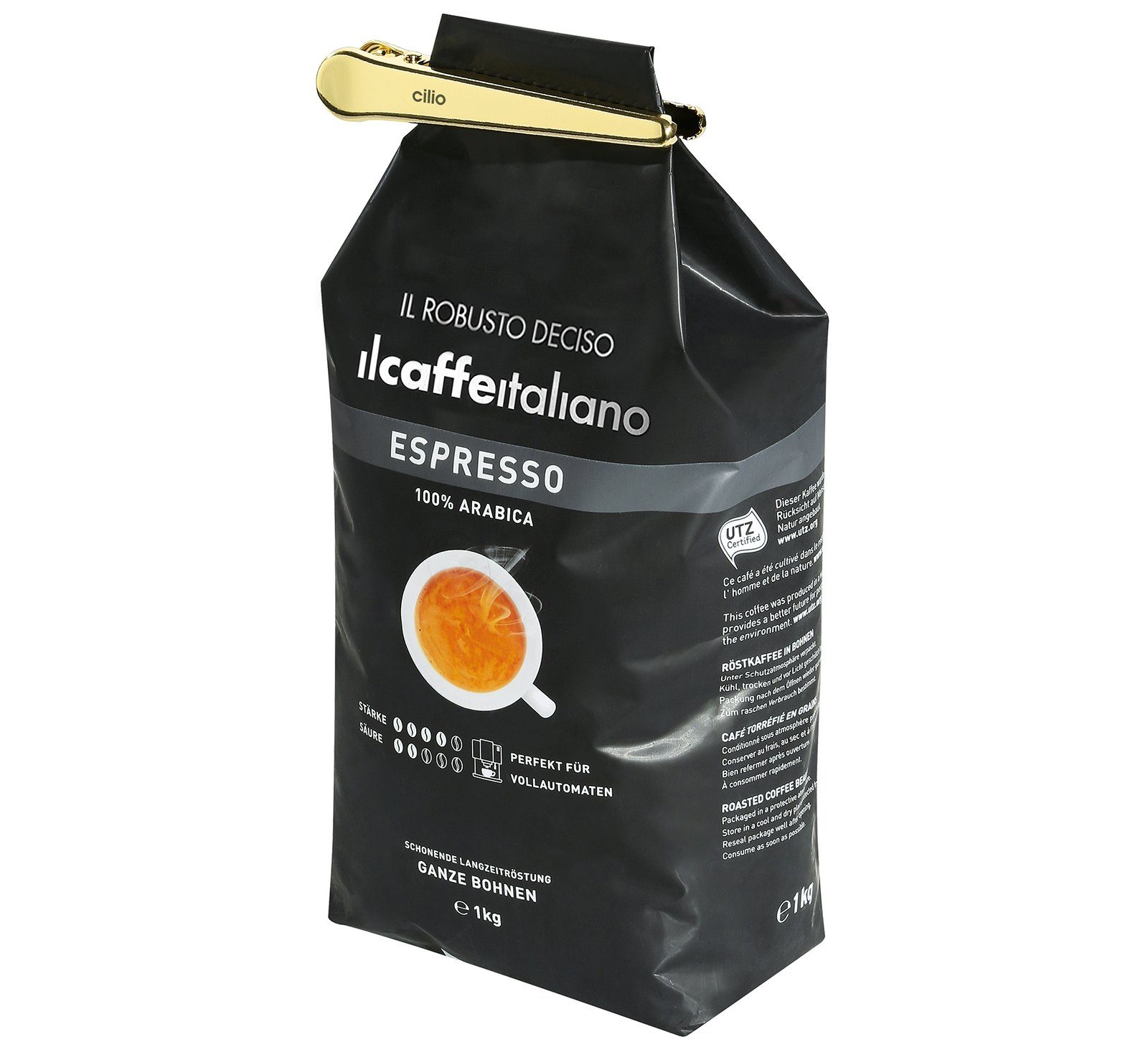 Verschlussklammer Coffee Culture 2er-Set, gold Kaffeetütenklammer (2-tlg) Cilio