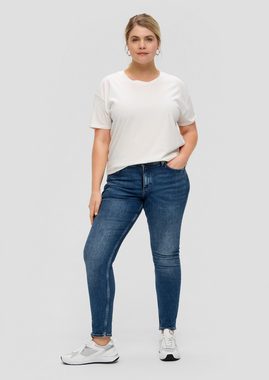 QS 5-Pocket-Jeans Jeans / Mid Rise / Skinny Leg Waschung, Label-Patch