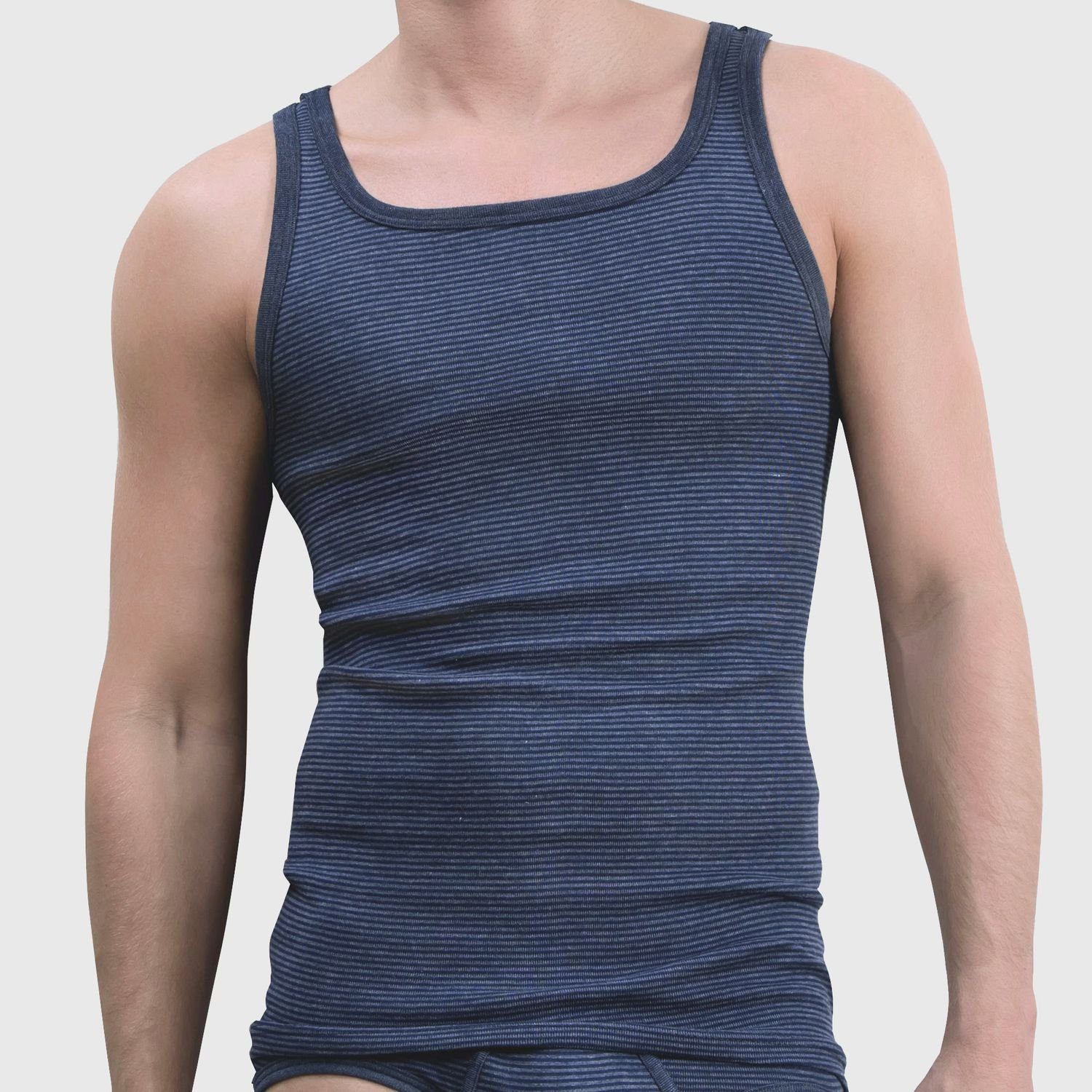 Jeans Stück) Unterhemd 3er 3 olive / Ammann 3-St., strapazierfähig / Pack hellblau dunkelblau im und (Mehrpack, pflegeleicht