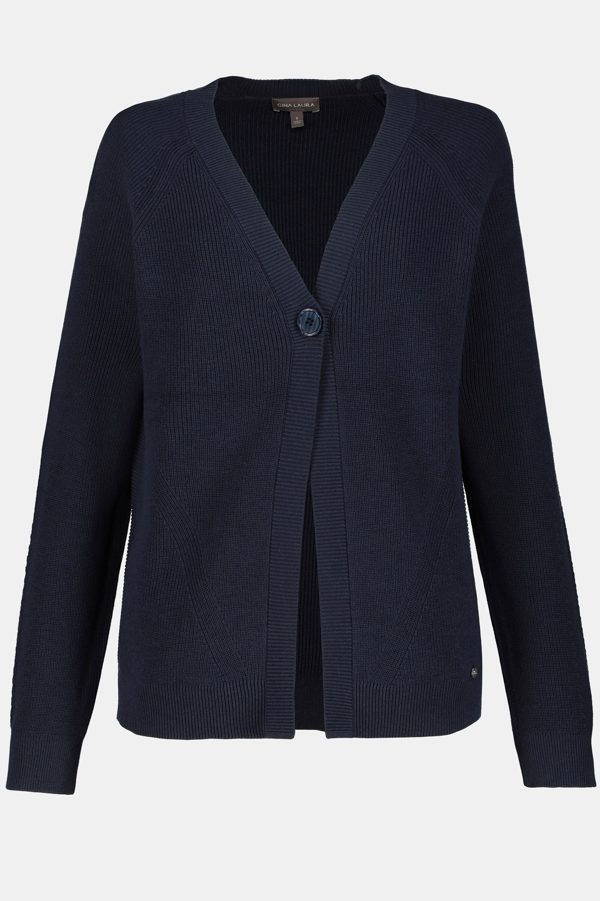 Gina Laura Strickjacke Strickjacke Longform V-Ausschnitt