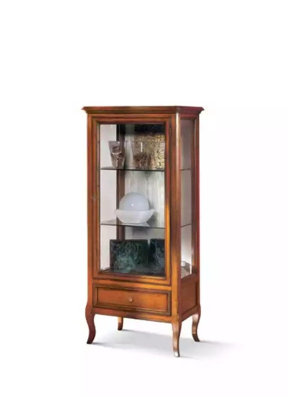 Vitrine Braun Vitrine aus Holz im klassischen Design für das Wohnzimmer