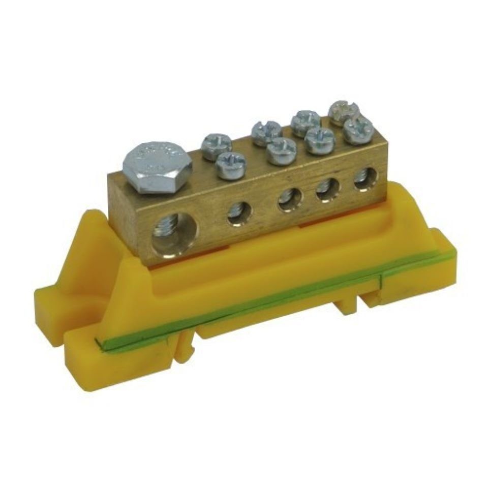Hutschiene, grün-gelb Klemmen (1-St) PE-Klemme für Elektro-Plast