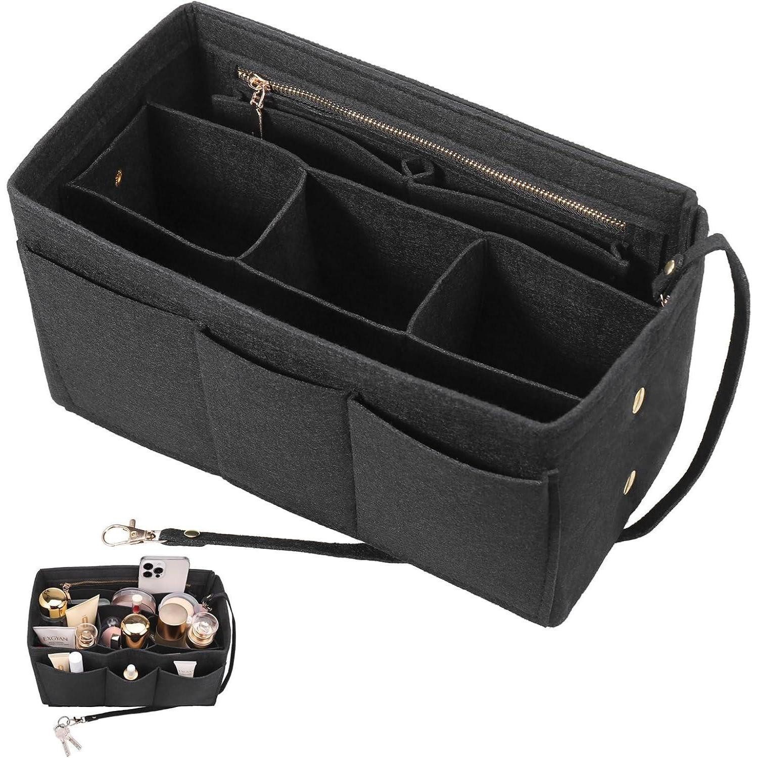 Taschenorganizer Handtaschen Organizer Filz Multipocket Innentasche Damen Schwarz-l