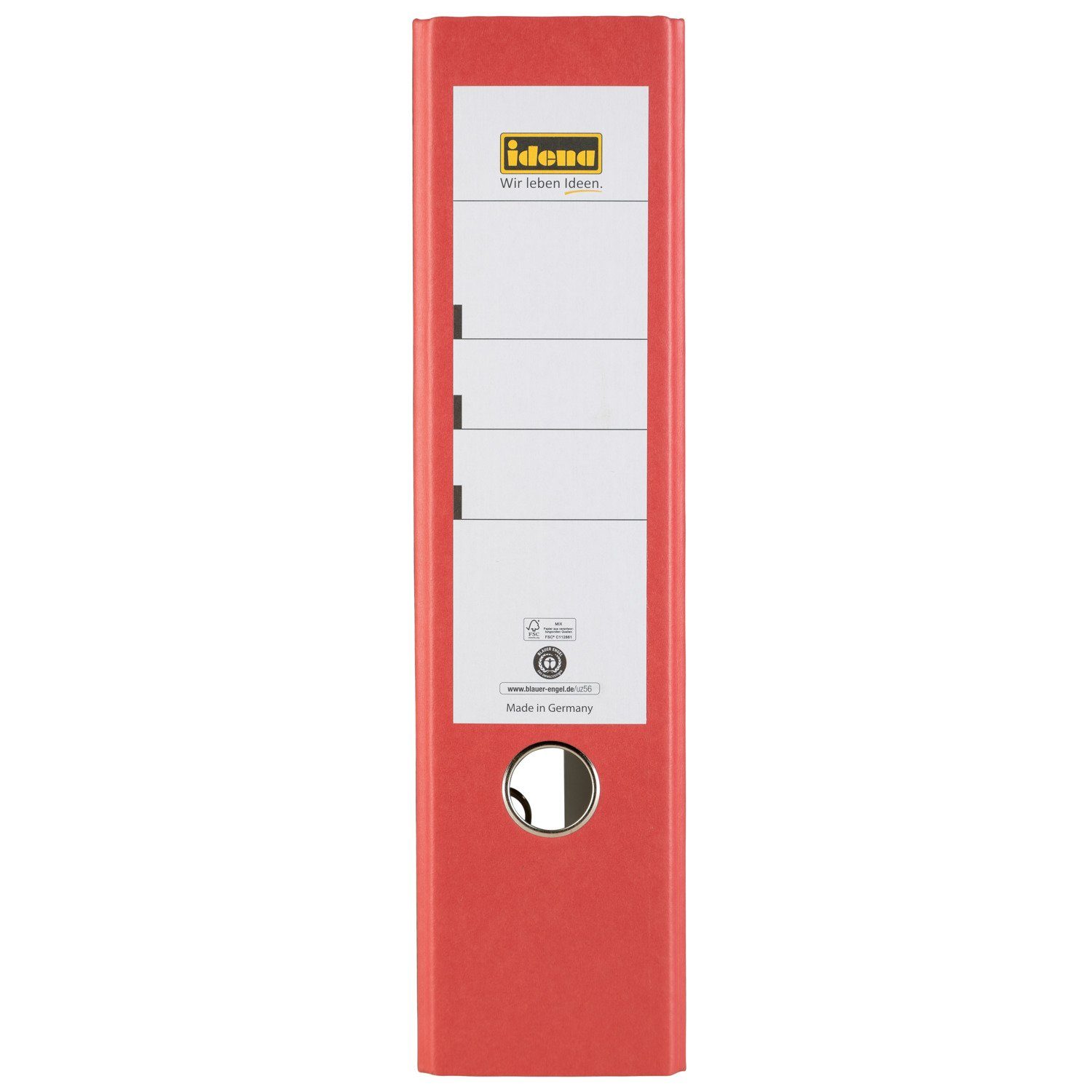 Idena Aktenordner Idena 303062 - Ordner für DIN A4, 8 cm breit, Wolkenmarmor, rot, 1