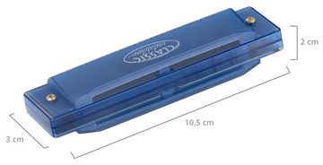 Classic Cantabile Mundharmonika FunKids Blues Harmonica ideal für Kinder, C-Dur, C, (diatonisch, 8, 8 Stück im Spar-Set inkl. Kunststoff-Etui), 20 Stimmzungen aus Phosphorbronze