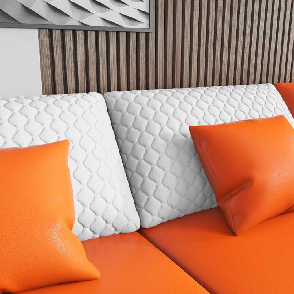 Sofa Ecksofa Teile, Wohnzimmer, JVmoebel Form Orange Luxus 3 L in Liege Couch Eckgarnitur Ecksofa Made Europe