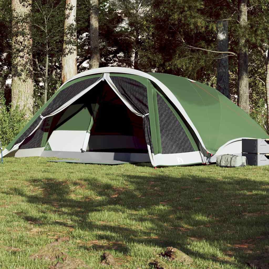 furnicato Faltzelt Familienzelt Kabine 368x397x160 cm Grün, (1 tlg), Campingzelt für 6 Personen mit E-Anschluss und versiegelten Nähten