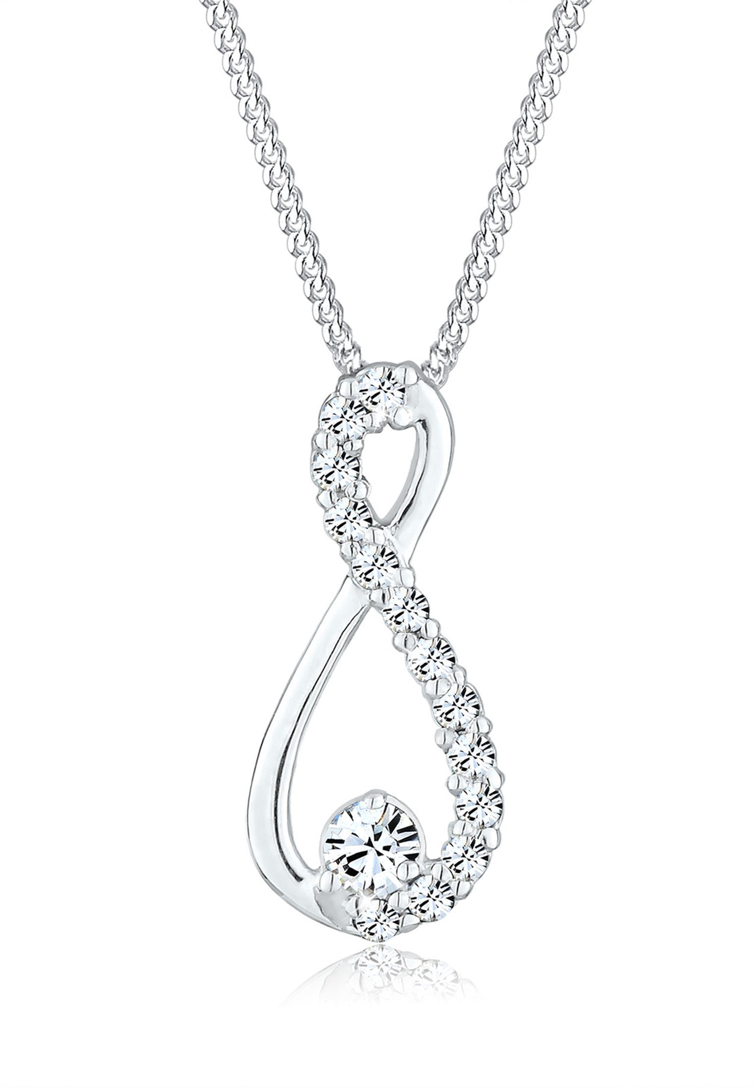 Kette mit Anhänger Infinity Unendlichkeit 925 Silber, mit Kristallen von Swarovski®