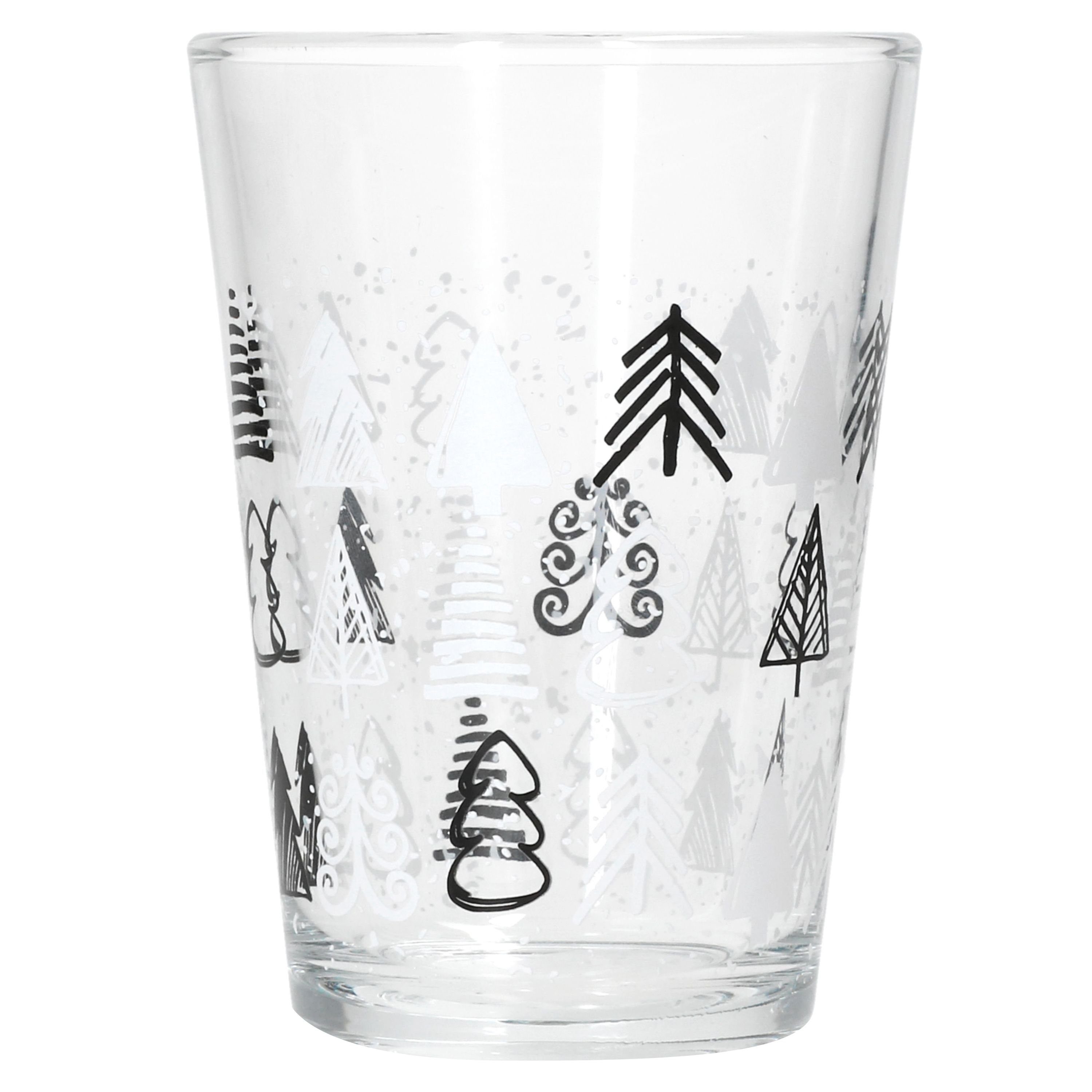 MamboCat Glas Tree Winter H11cm, Glühwein-Gläser Grey 240ml 2x Glas Ritzenhoff